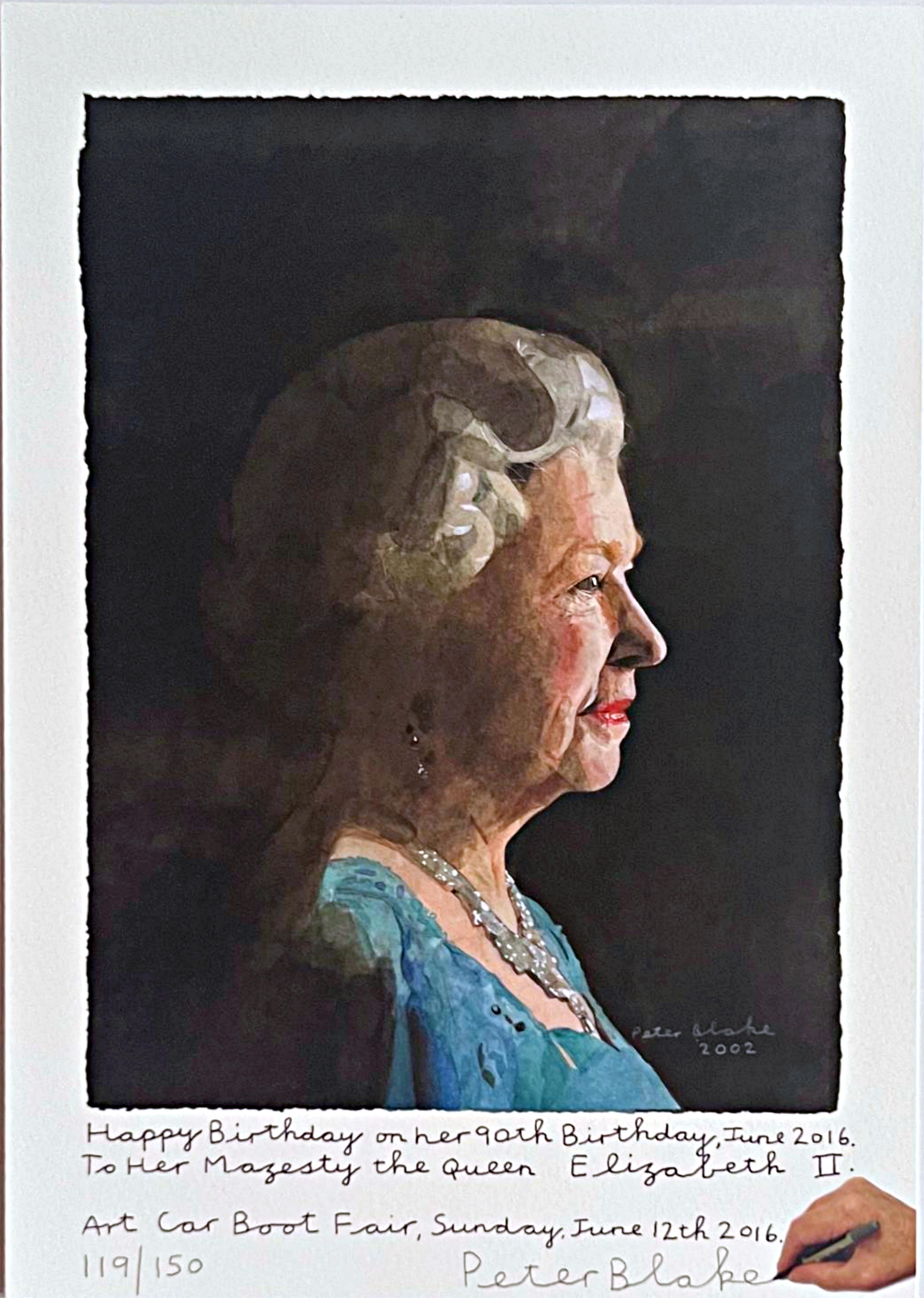 Peter Blake, A Su Majestad la Reina Isabel II Firmado/Impresión N Artista pop británico