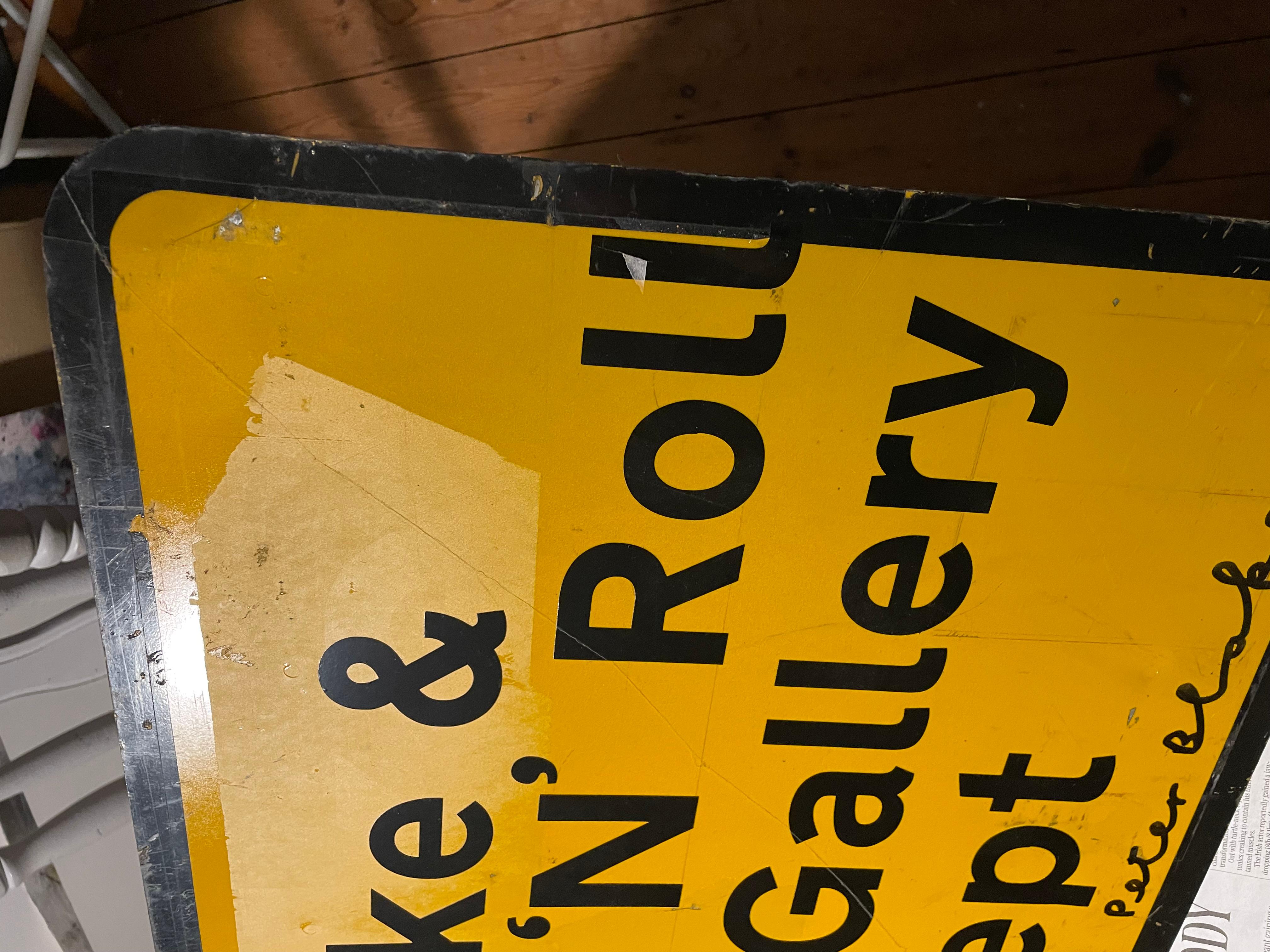 Unique Peter Blake AA Road sign on sheet metal - signed For Sale 4