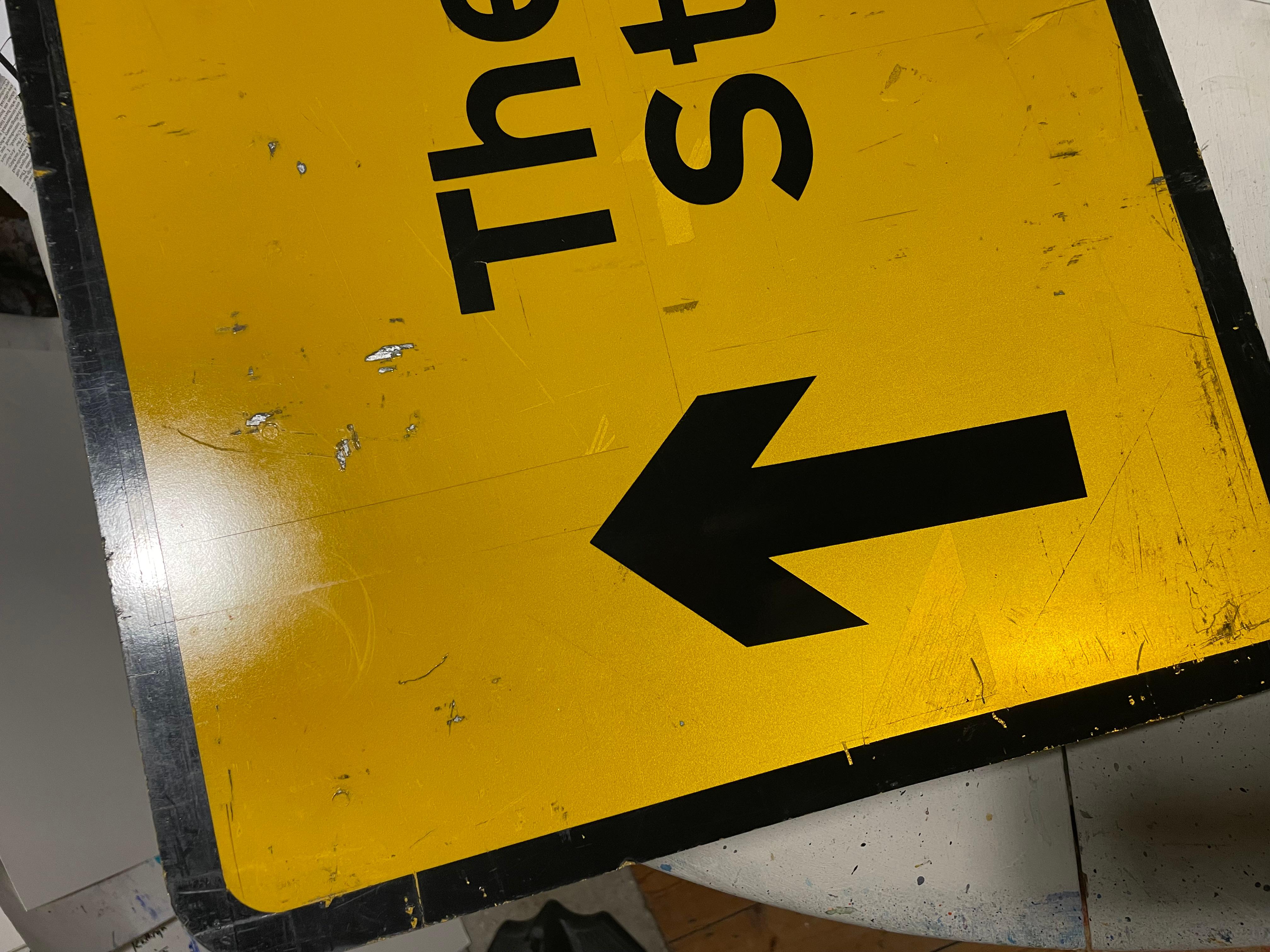 Unique Peter Blake AA Road sign on sheet metal - signed For Sale 5