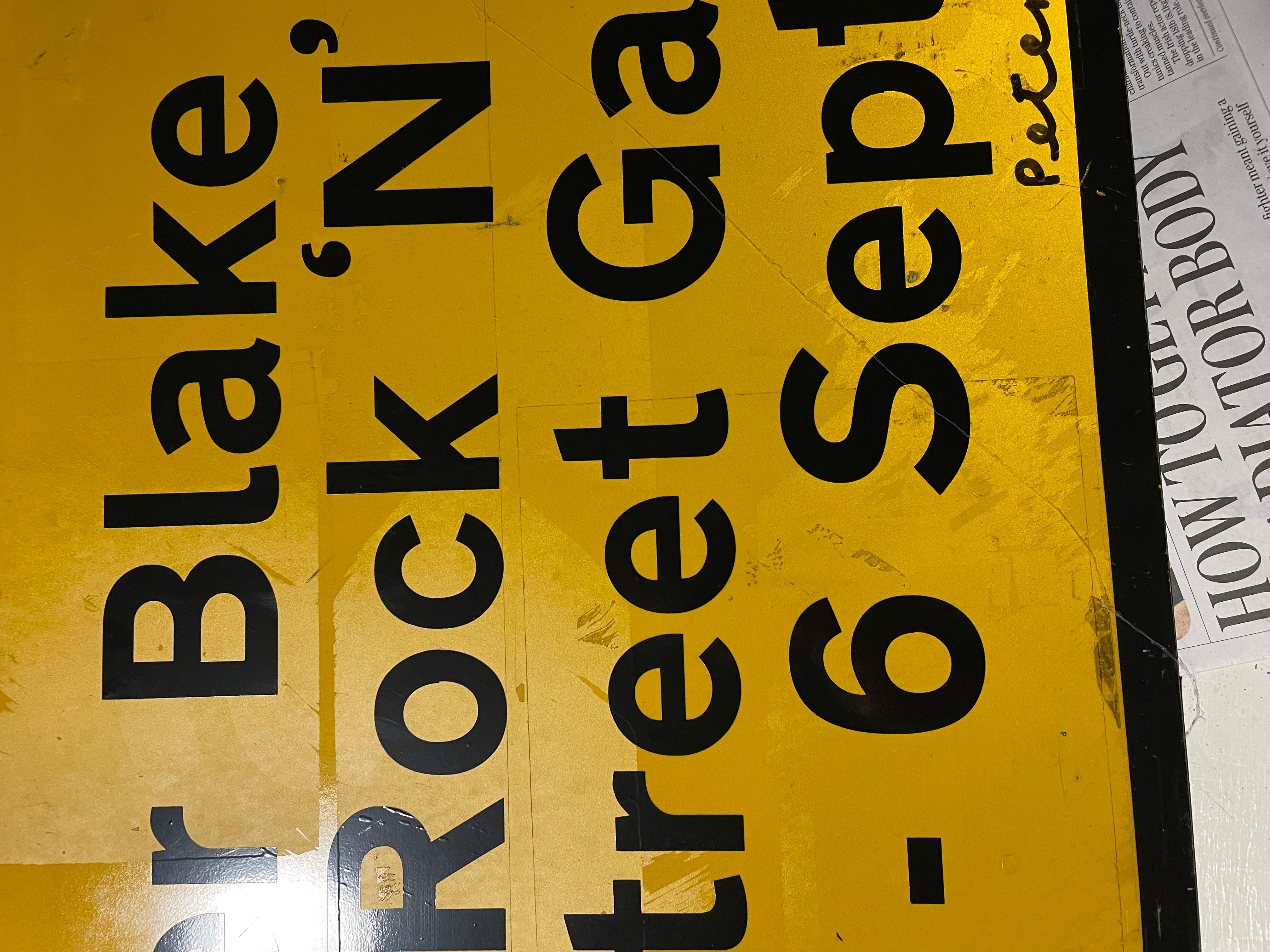 Unique Peter Blake AA Road sign on sheet metal - signed For Sale 7