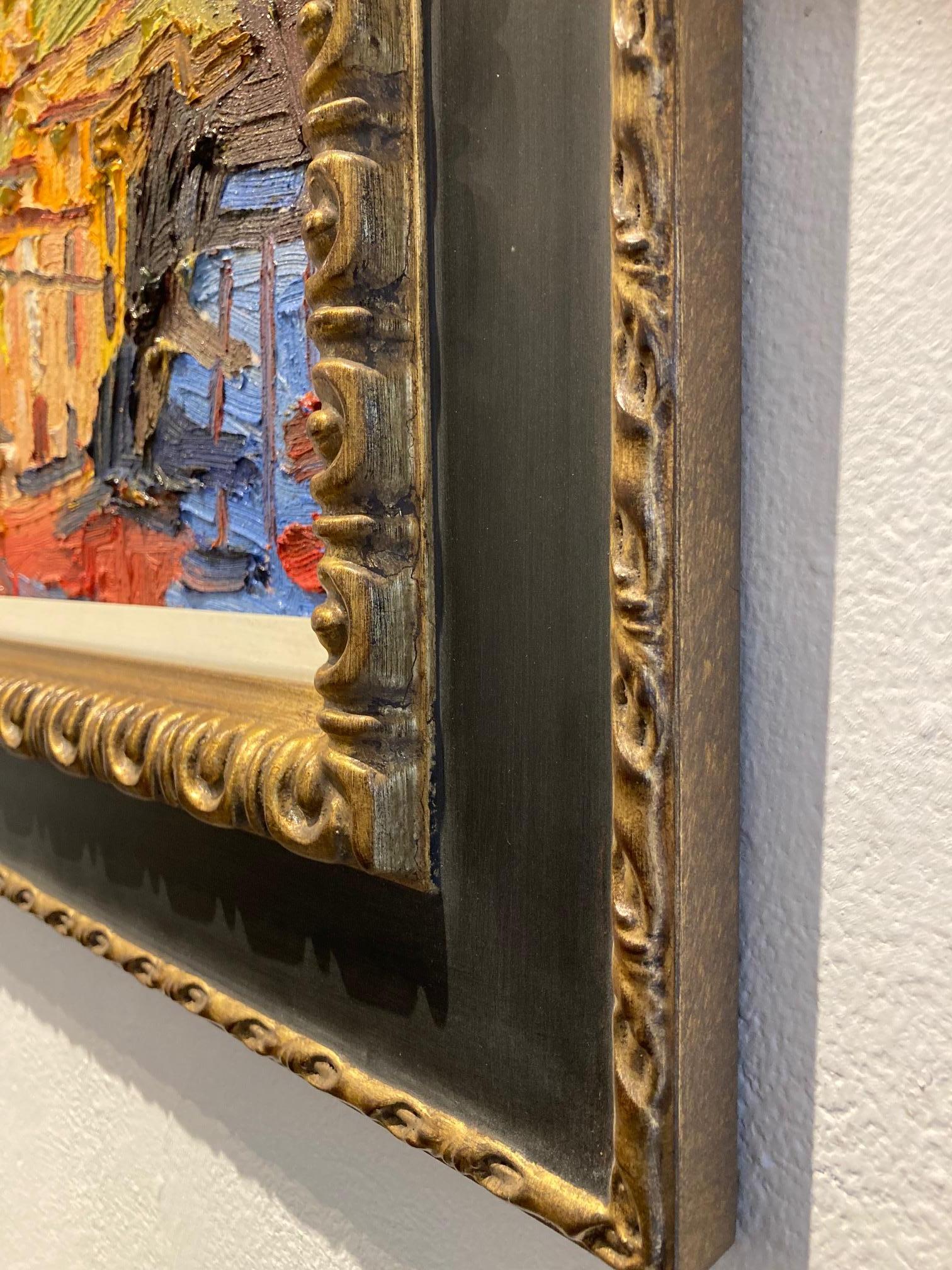 Het Lome Spiegelen van de Zomer in Aveyron Ölgemälde auf Leinwand Vorrätig (Schwarz), Abstract Painting, von Peter Bol