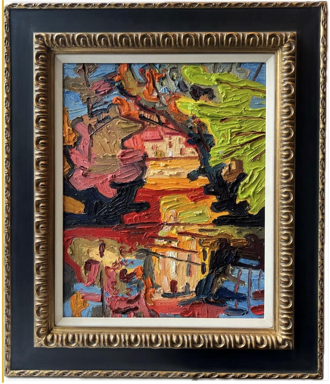 Peter Bol Abstract Painting – Het Lome Spiegelen van de Zomer in Aveyron Ölgemälde auf Leinwand Vorrätig