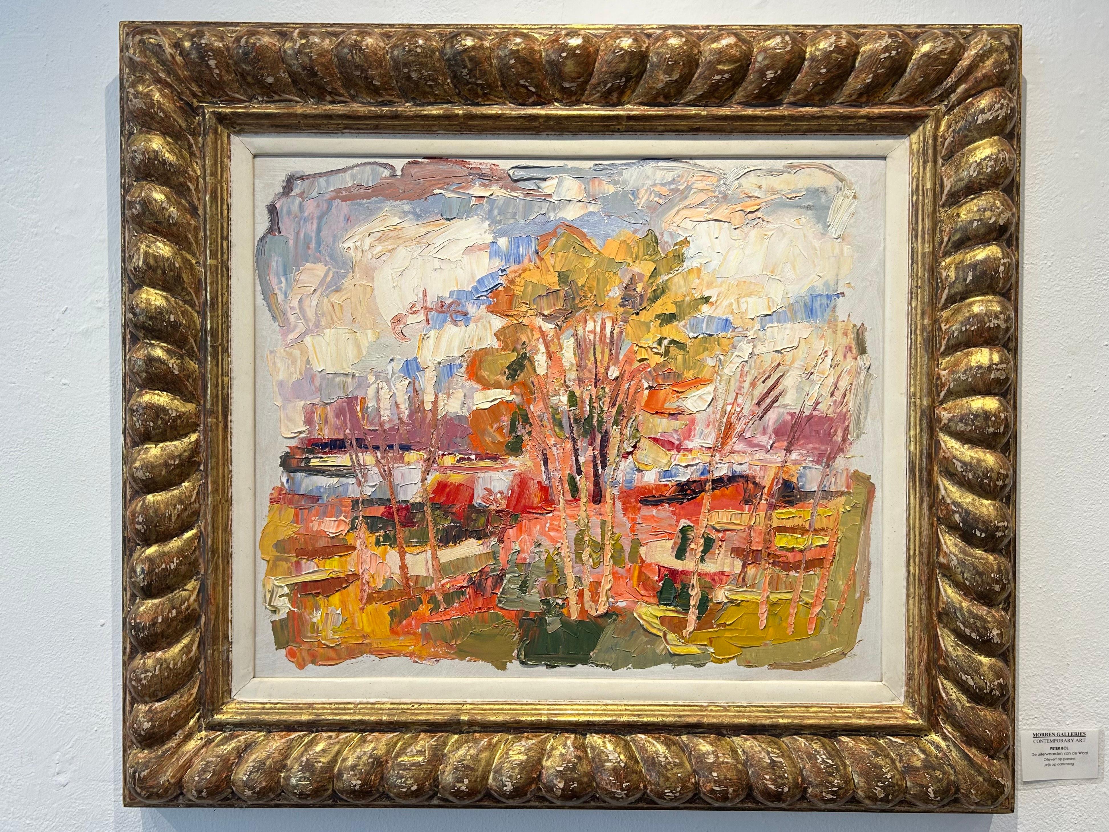 Uiterwaarden van de Waal Plaines de sangle de la rivière Waal Nature moderne en stock - Painting de Peter Bol