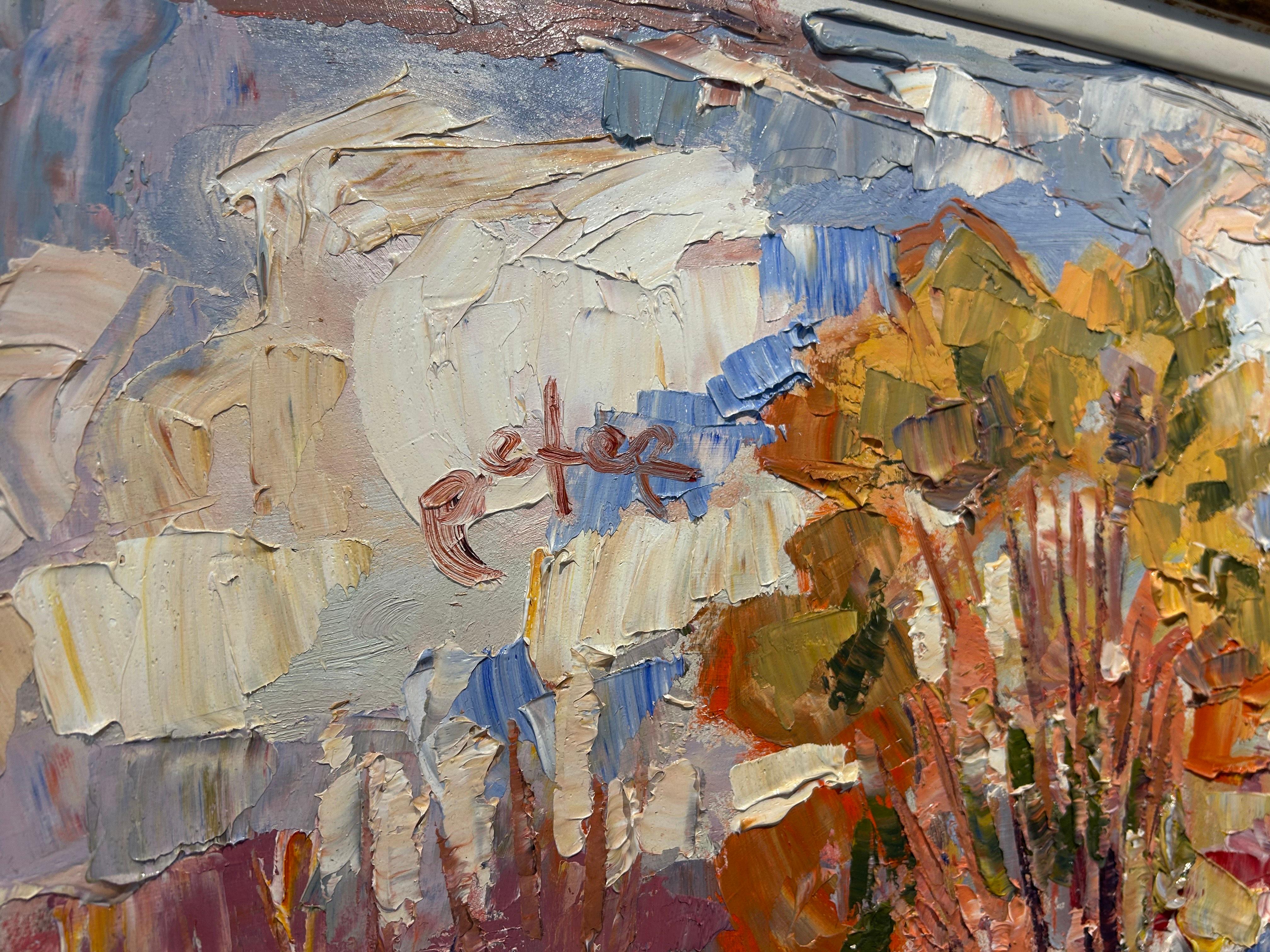 Uiterwaarden van de Waal Plaines de sangle de la rivière Waal Nature moderne en stock - Contemporain Painting par Peter Bol