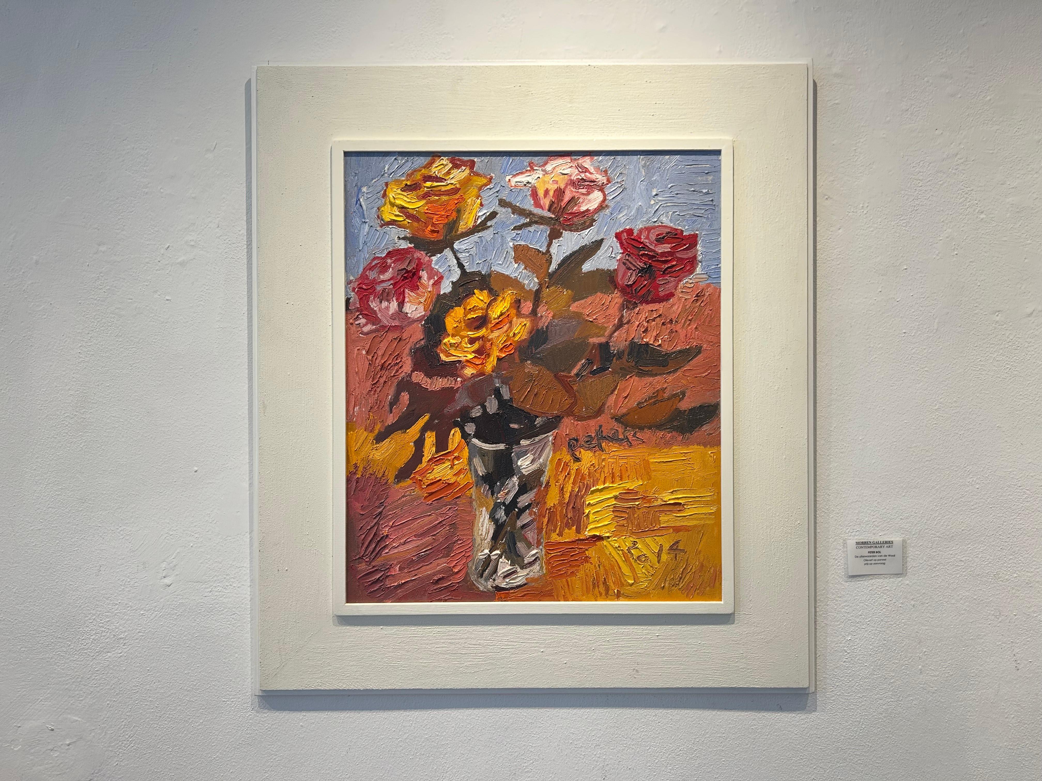 Wilde Volheid van Rozen Stillleben in Wildform von Rosen, Blumen, Stillleben, Modern, neu – Painting von Peter Bol