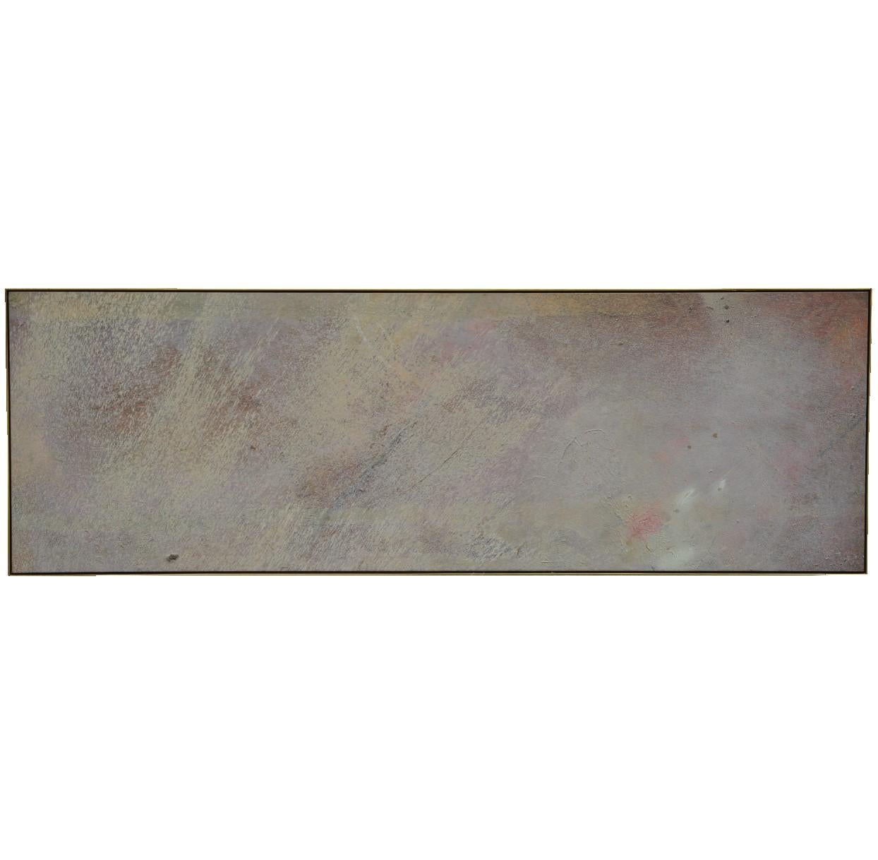 "Long Stone" Earth Tonal Gestural Abstract Expressionist - Painting by Peter Bradley
