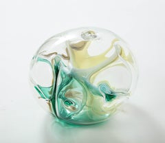 Peter Bramhall Emerald, Ochre Clear Glass Orb