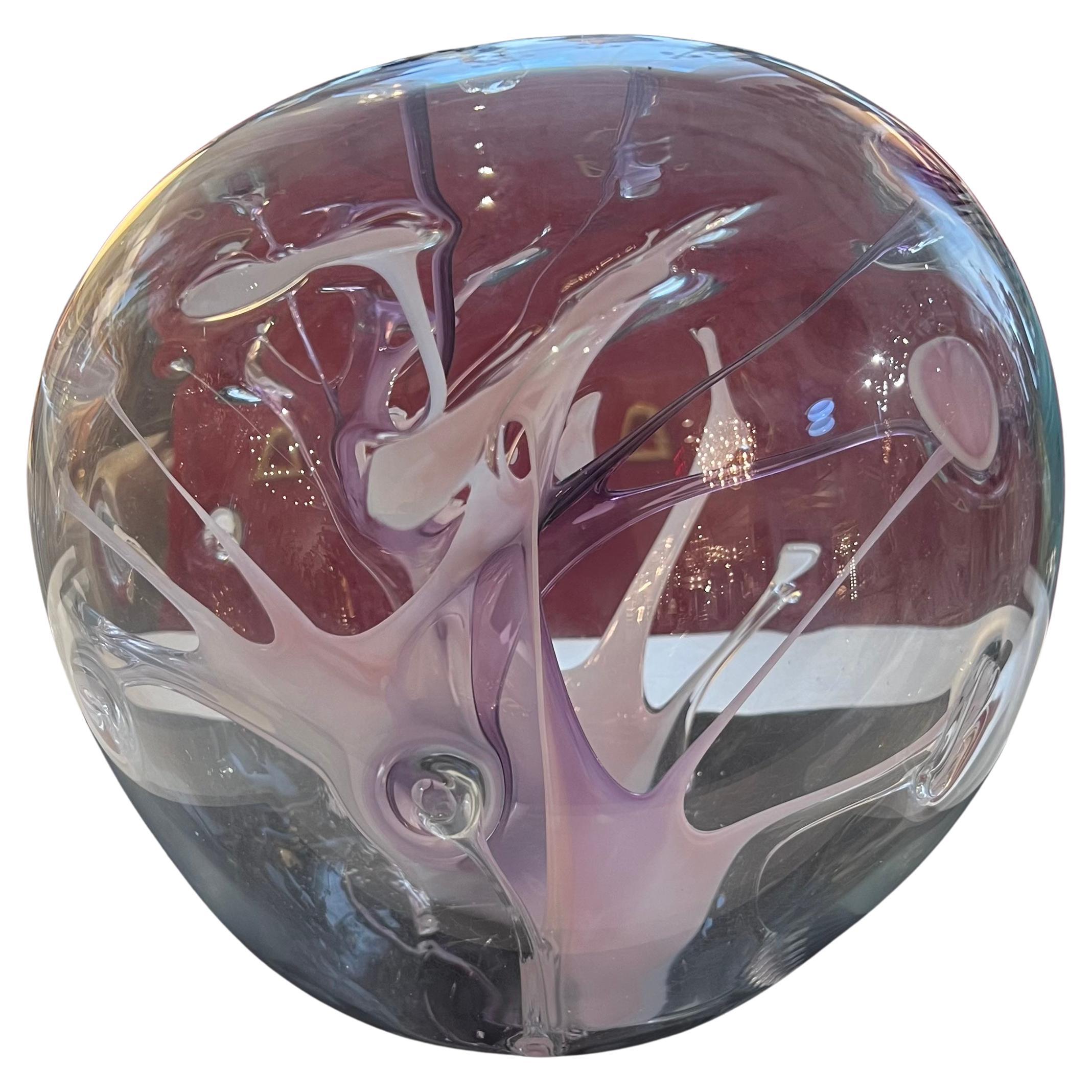 Peter Bramhall Glass 80s Orb Sculpture American For Sale