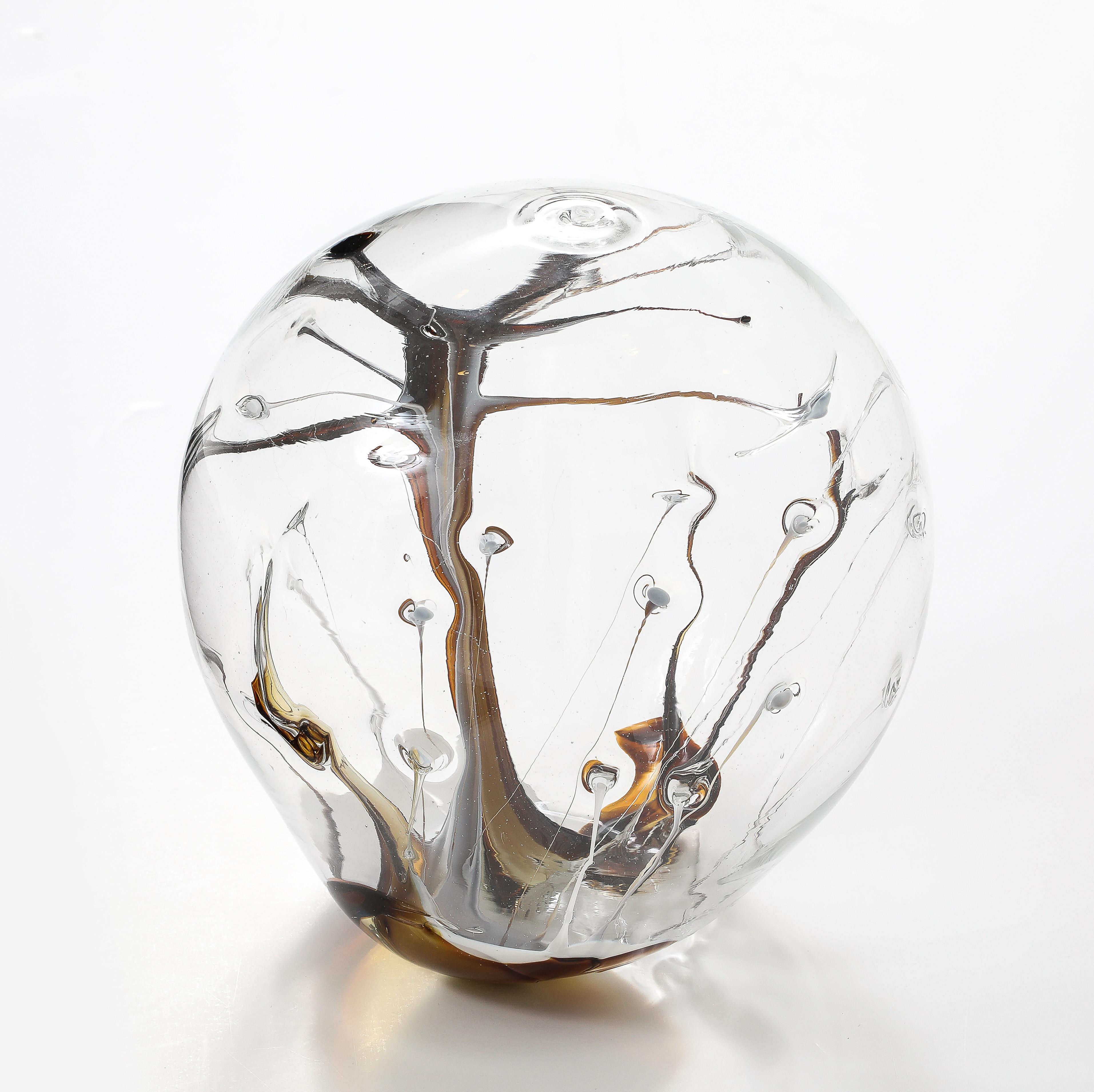 American Peter Bramhall, Glass Orb Sculpture, 1985 For Sale