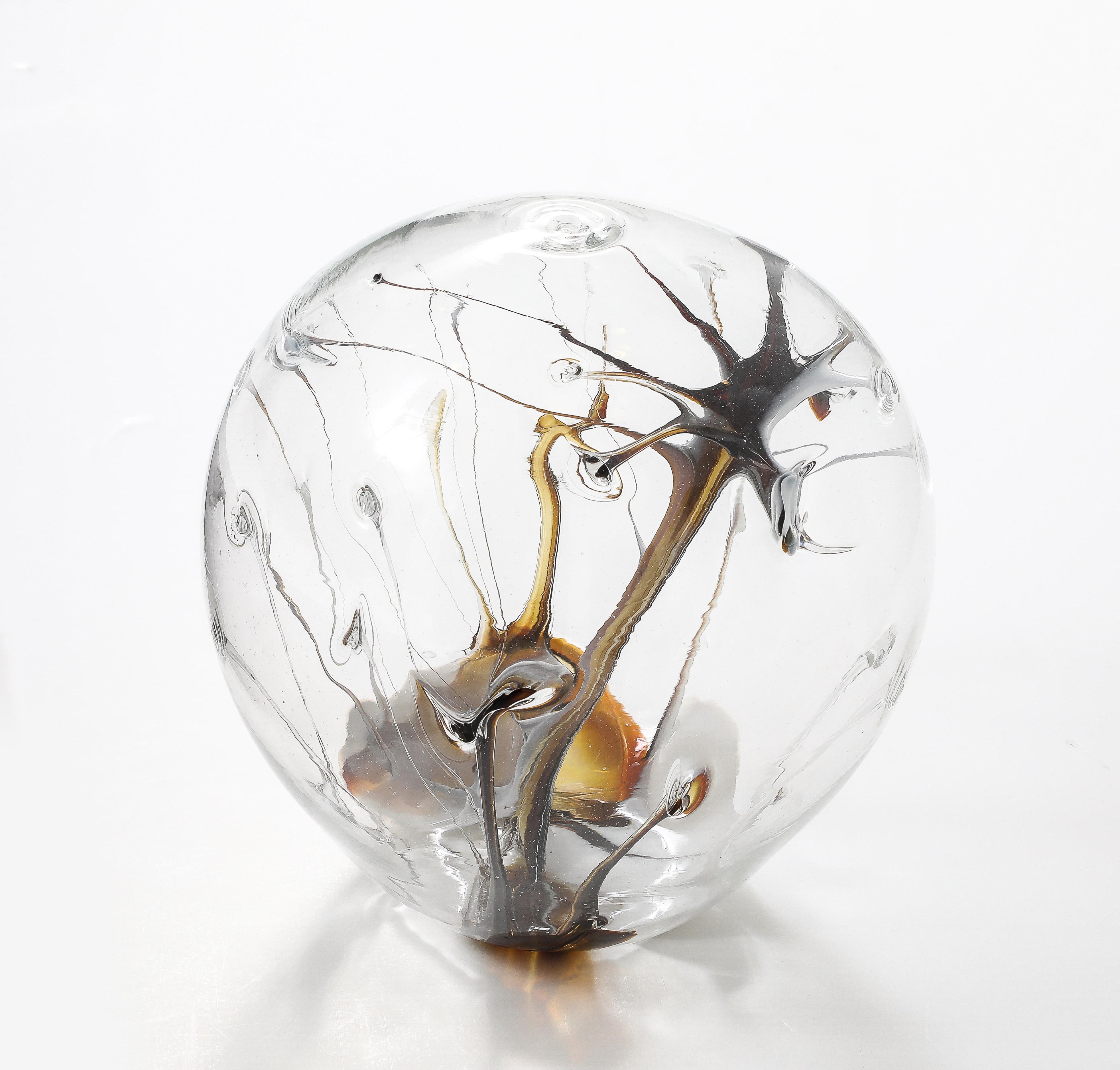 Peter Bramhall, Glass Orb Sculpture, 1985 In Good Condition For Sale In New York, NY
