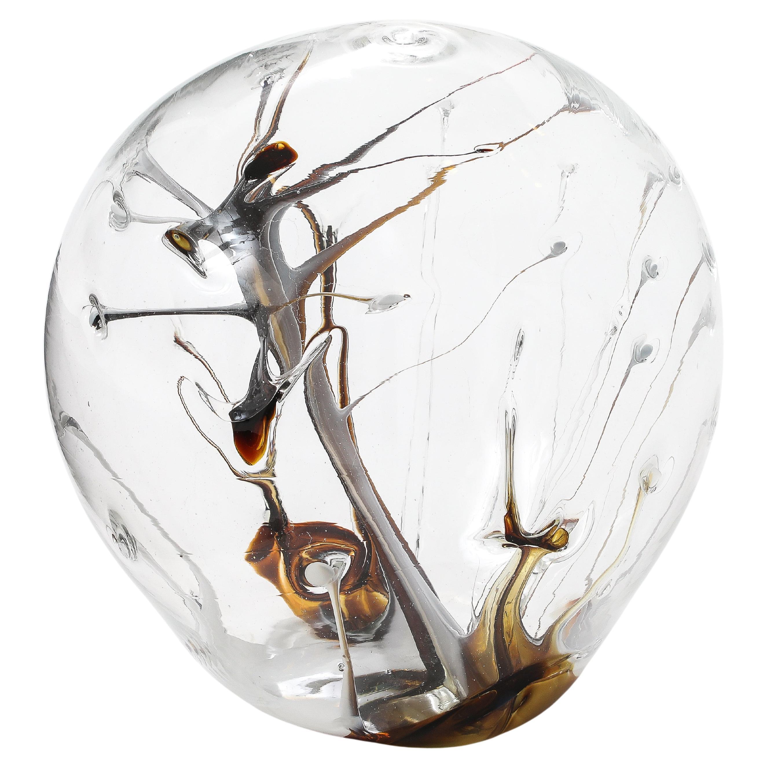 Peter Bramhall, Glass Orb Sculpture, 1985 For Sale