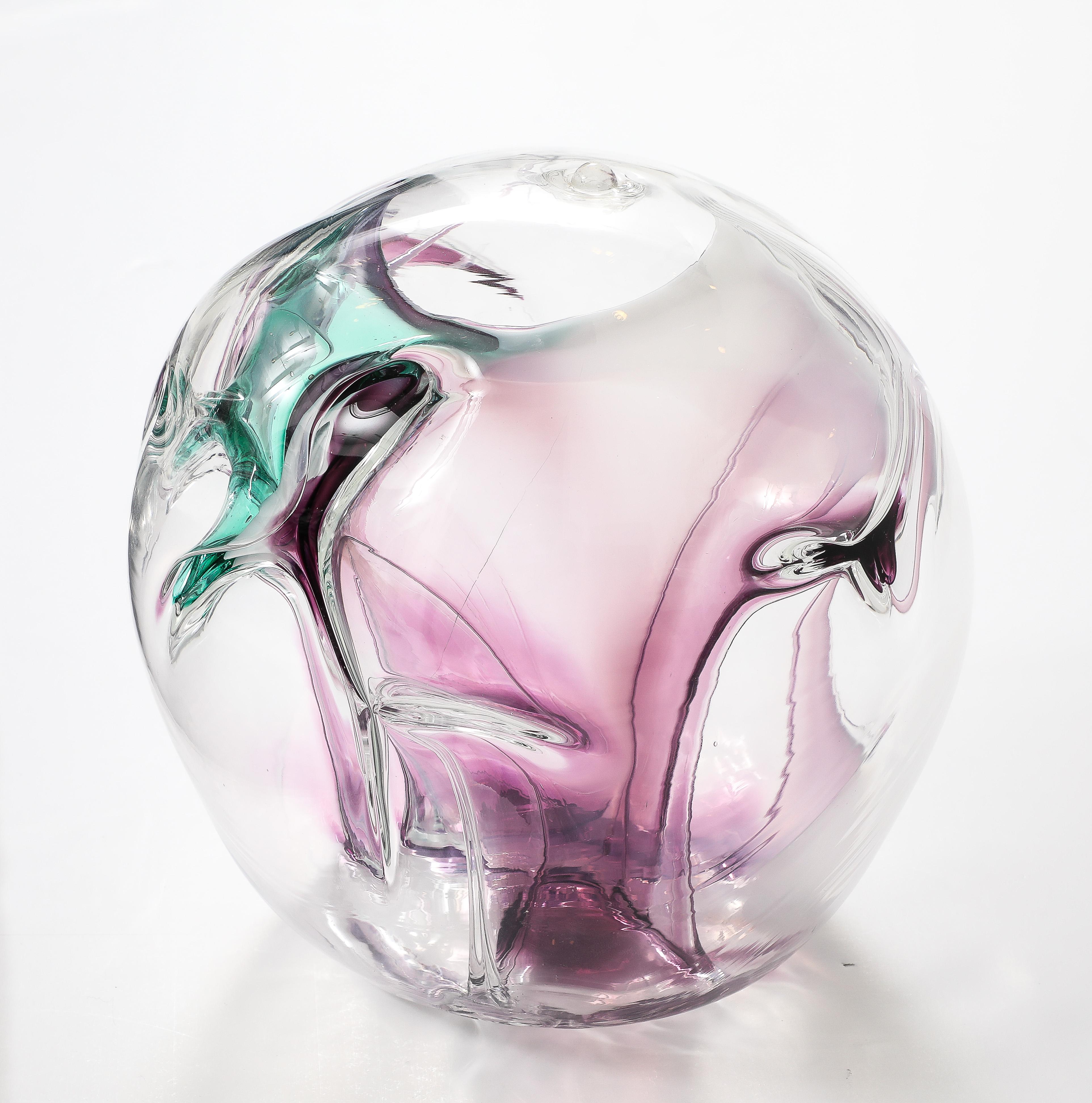 American Peter Bramhall Glass Orb sculpture, Dated 1998. For Sale