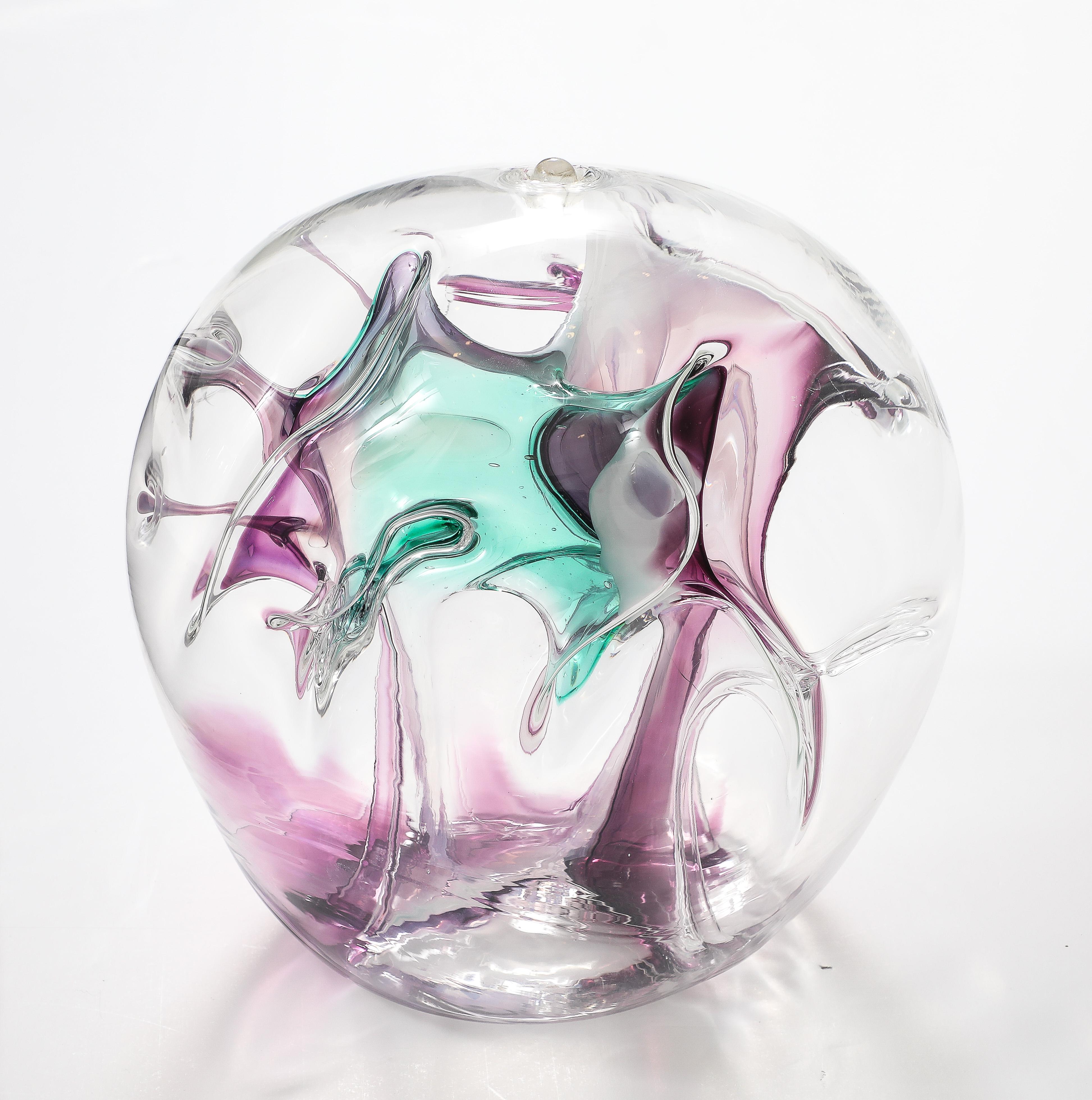 Peter Bramhall Glass Orb sculpture, Dated 1998. In Good Condition For Sale In New York, NY