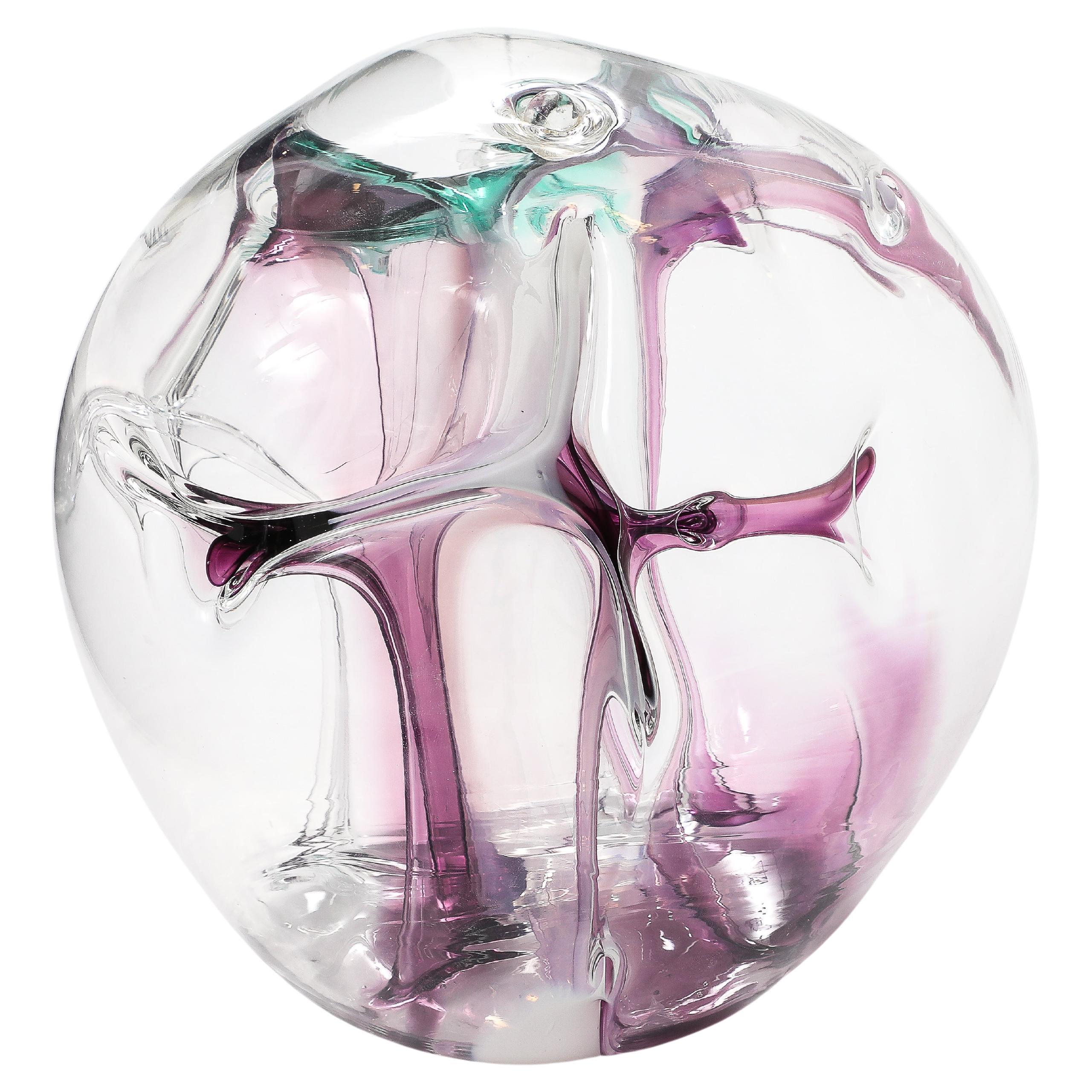 Peter Bramhall Glass Orb sculpture, Dated 1998. For Sale