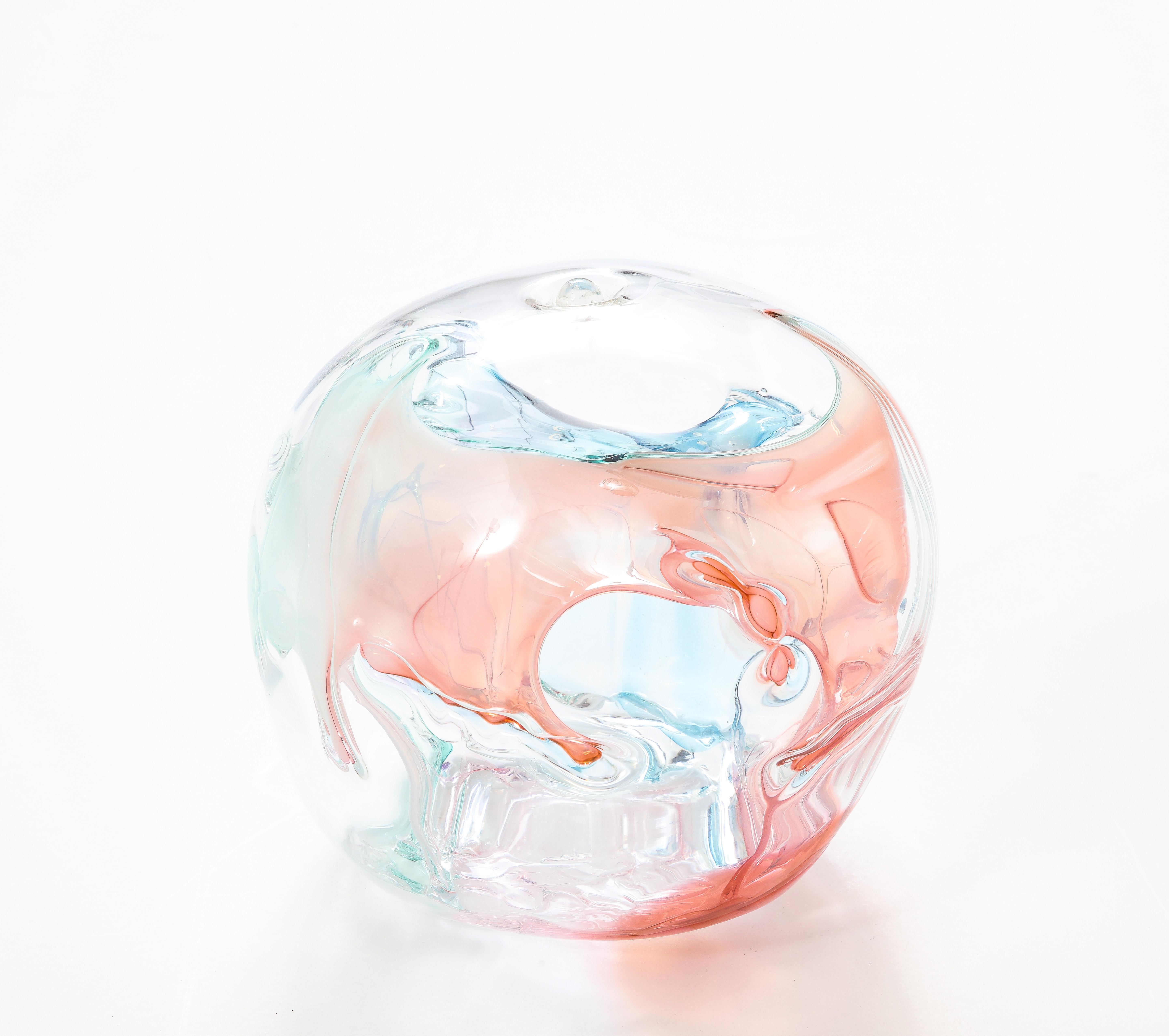 American Peter Bramhall Glass Orb Sculpture For Sale