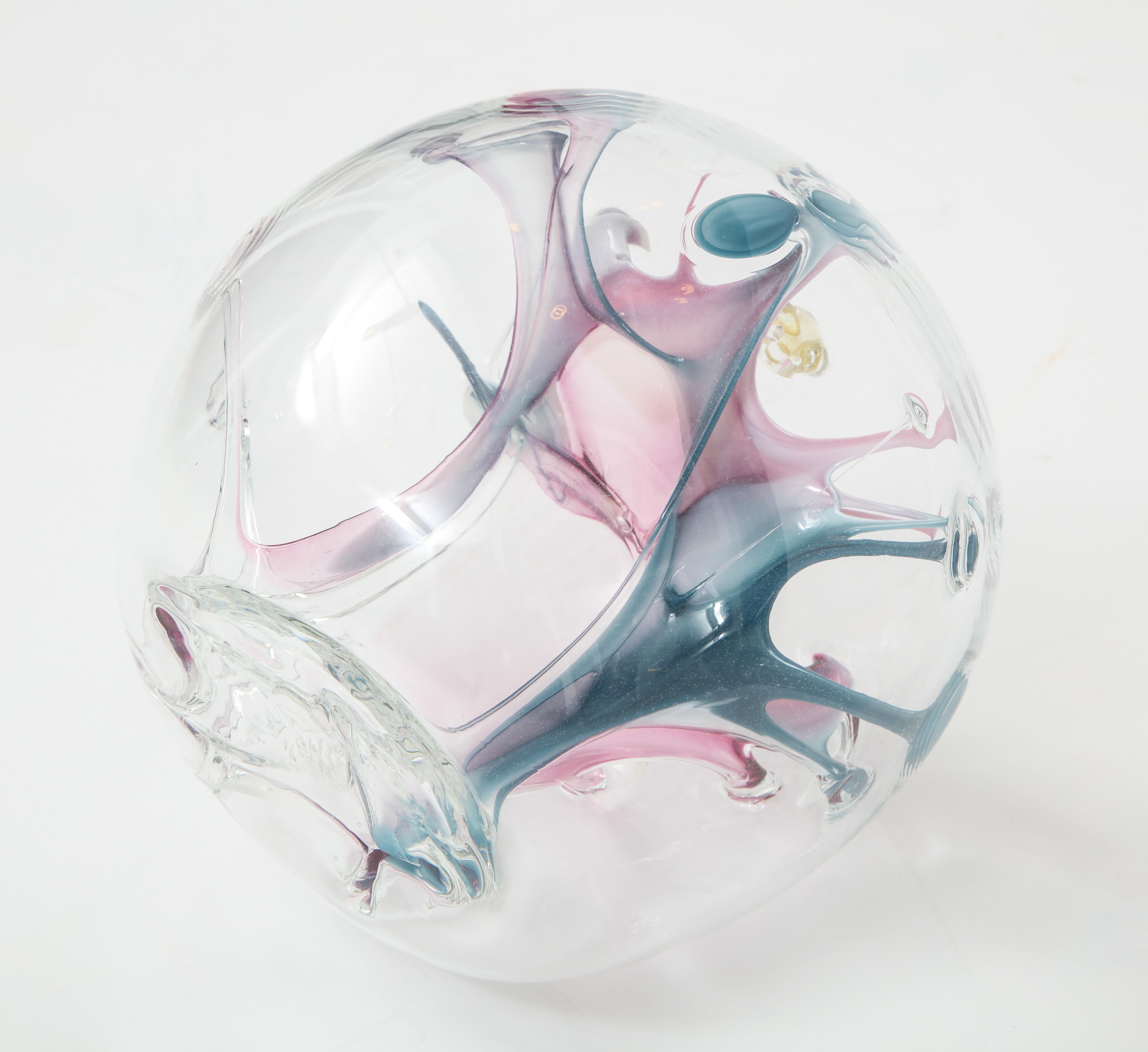 Peter Bramhall Glass Orb Sculpture In Excellent Condition In New York, NY