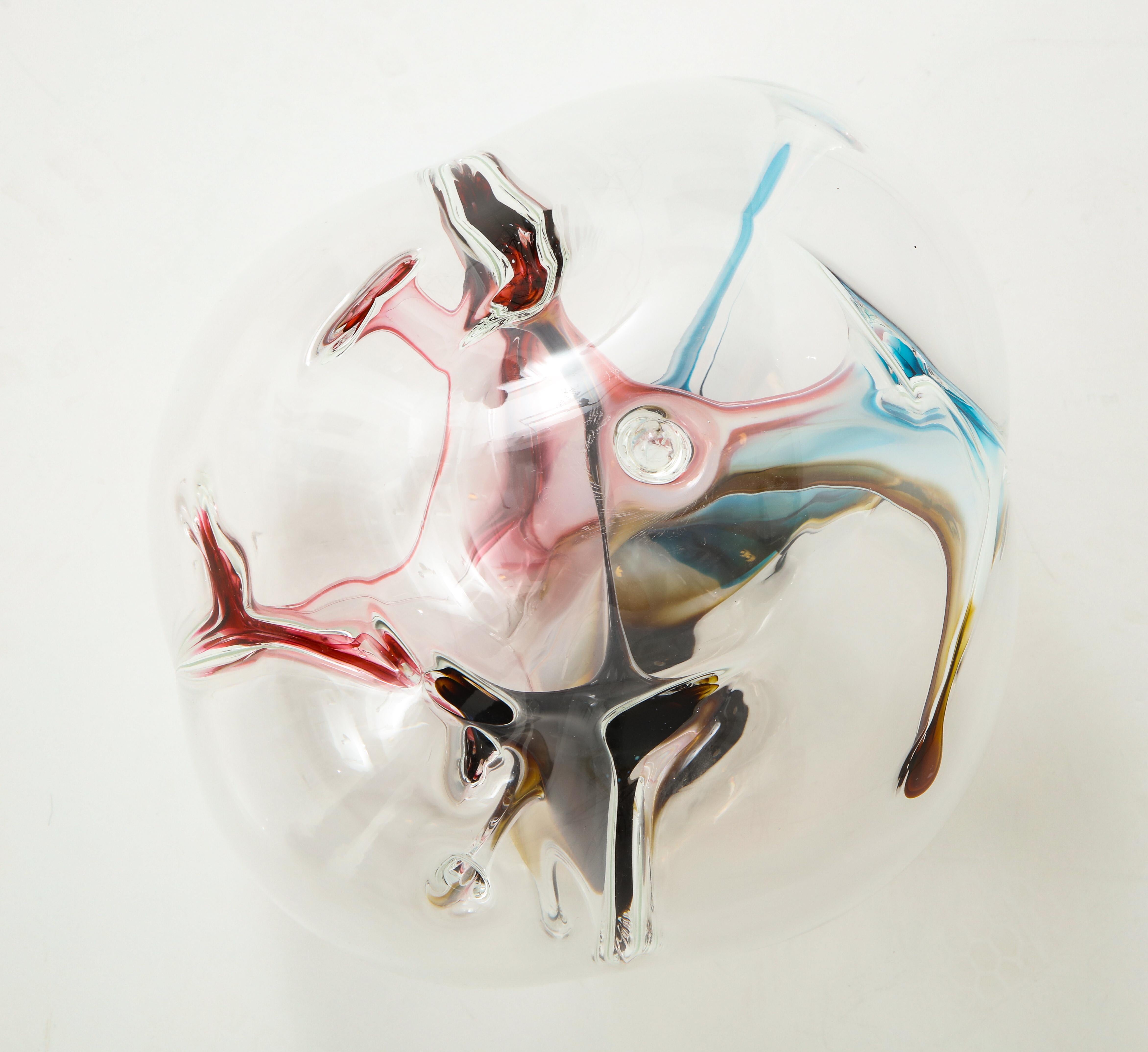 Peter Bramhall Glass Orb Sculpture In Good Condition In New York, NY