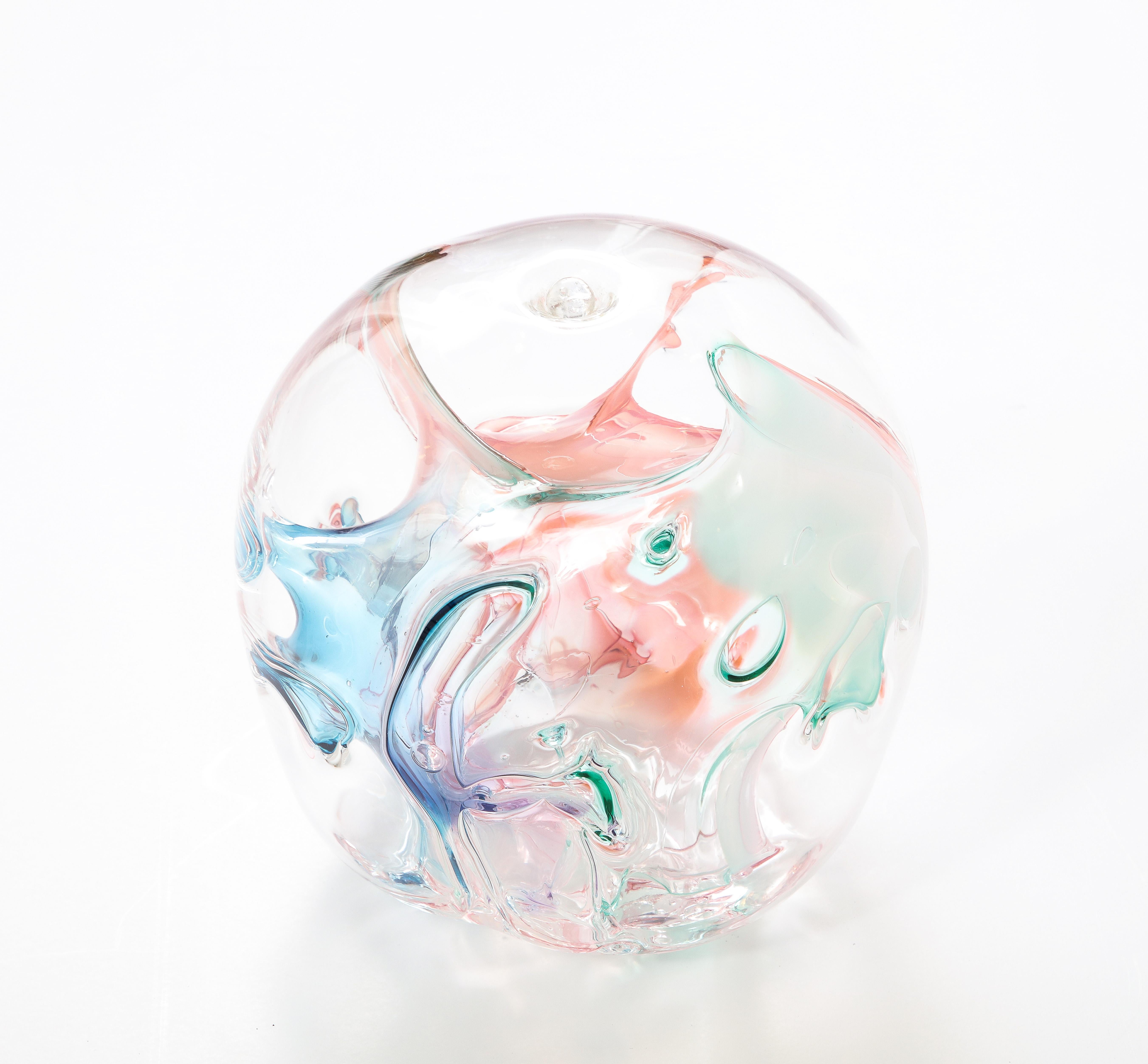 Blown Glass Peter Bramhall Glass Orb Sculpture