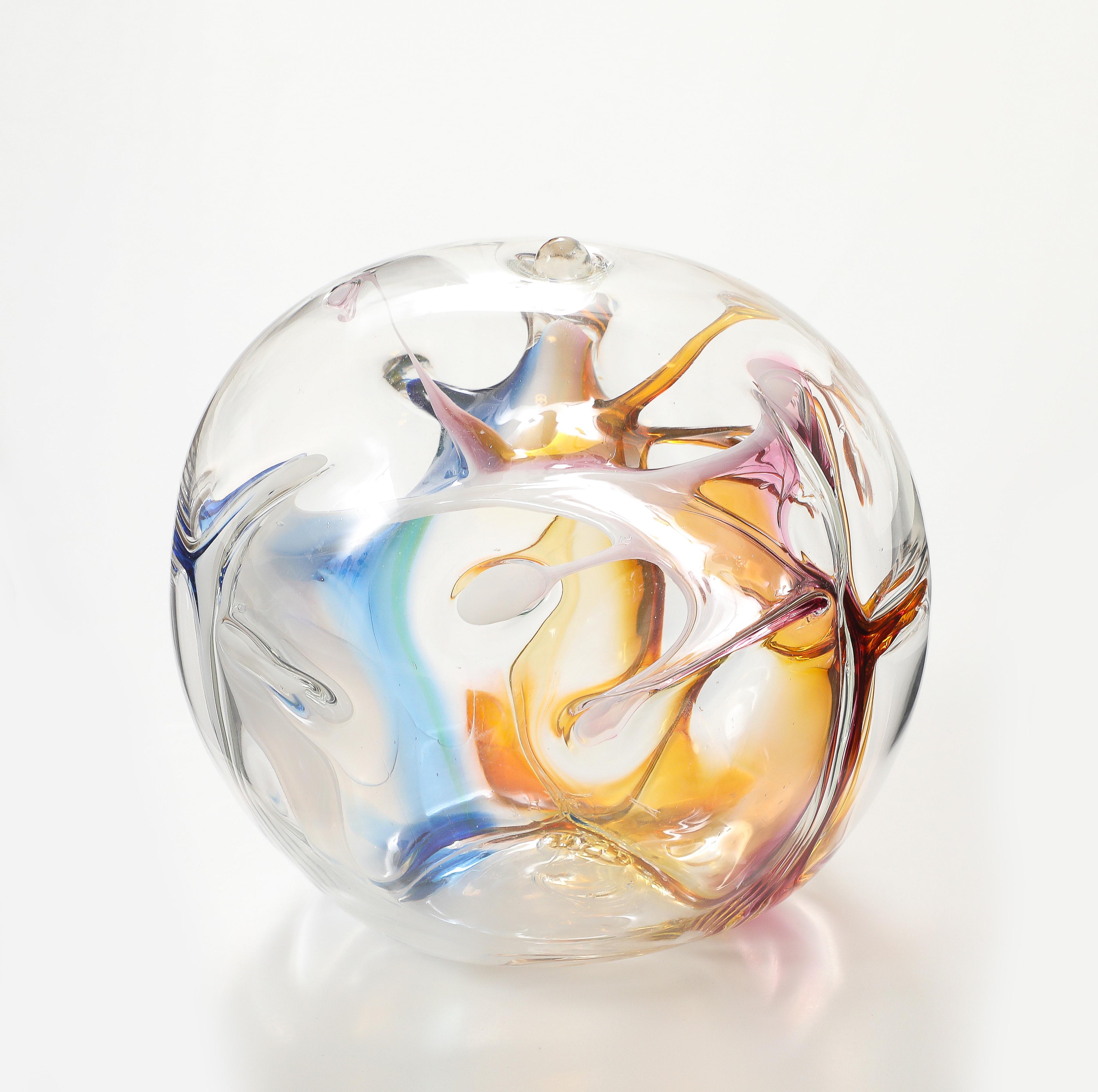 Peter Bramhall Glass orb sculpture, Signed and Dated. In Good Condition In New York, NY