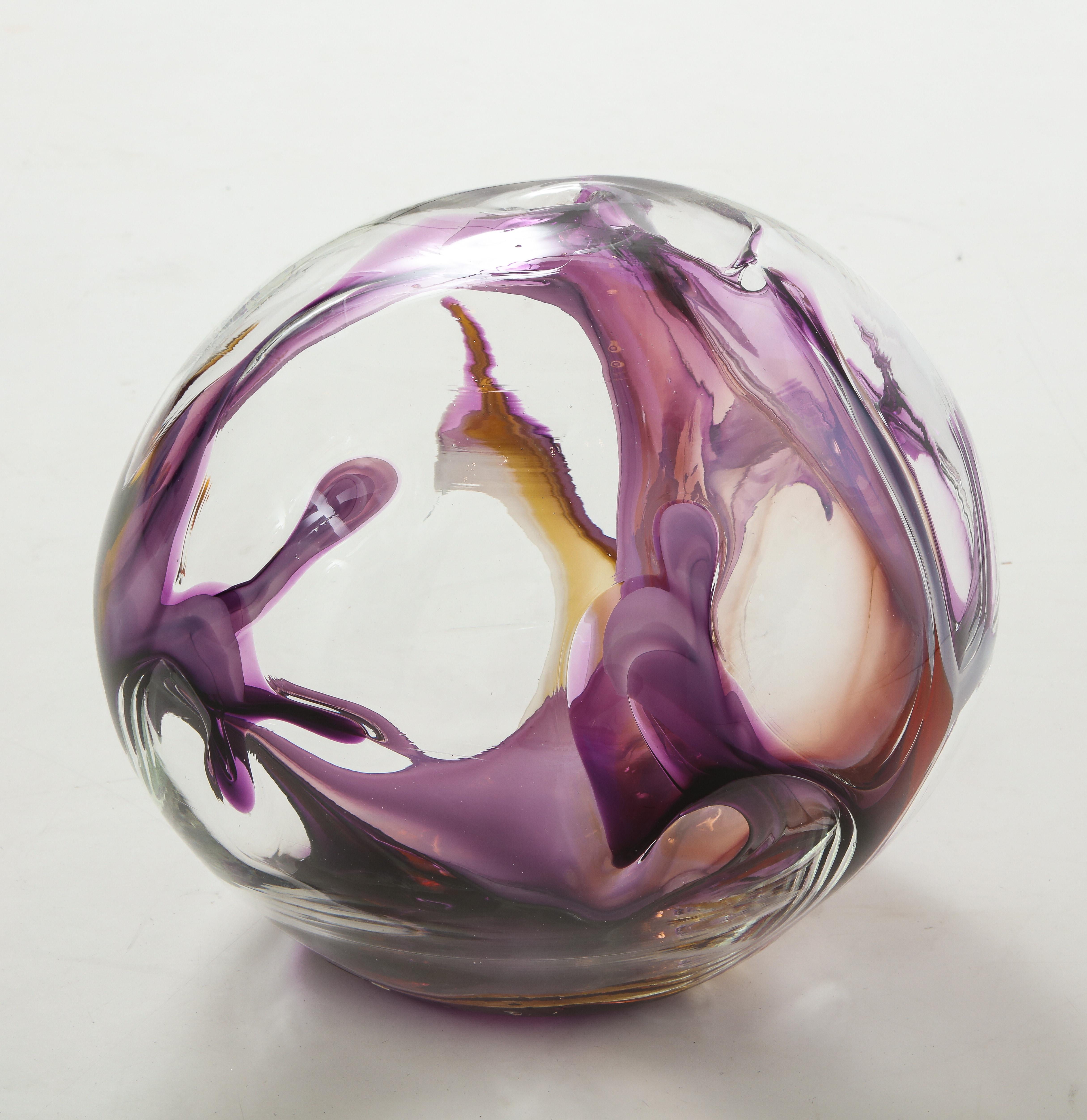 American Peter Bramhall Glass Sculpture