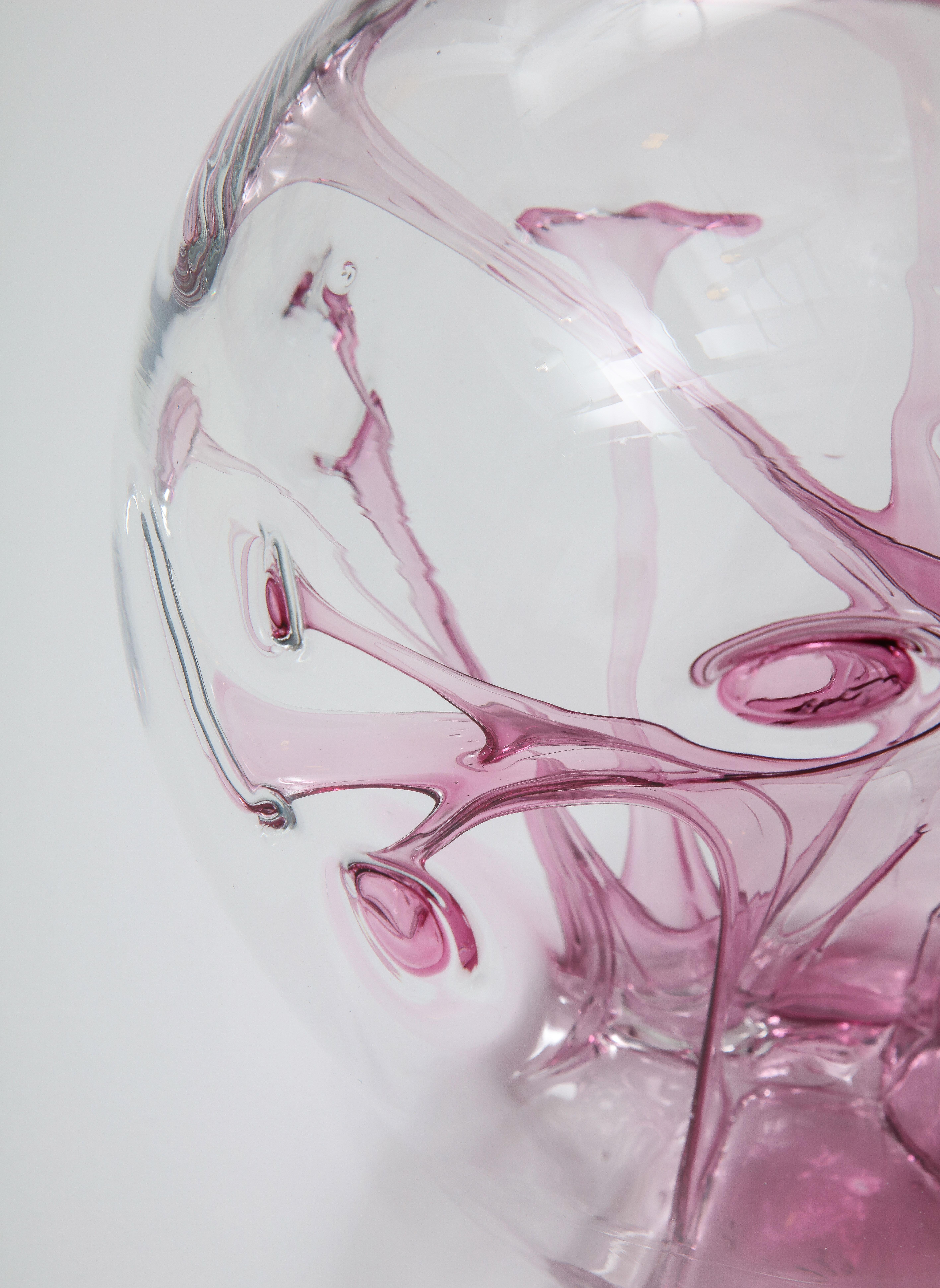 Peter Bramhall Magenta, Clear Glass Sculpture 1
