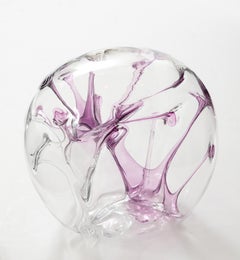 Peter Bramhall Violet, Clear Glass Orb