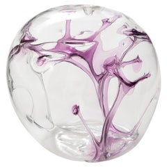 Vintage Peter Bramhall Violet, Clear Glass Orb