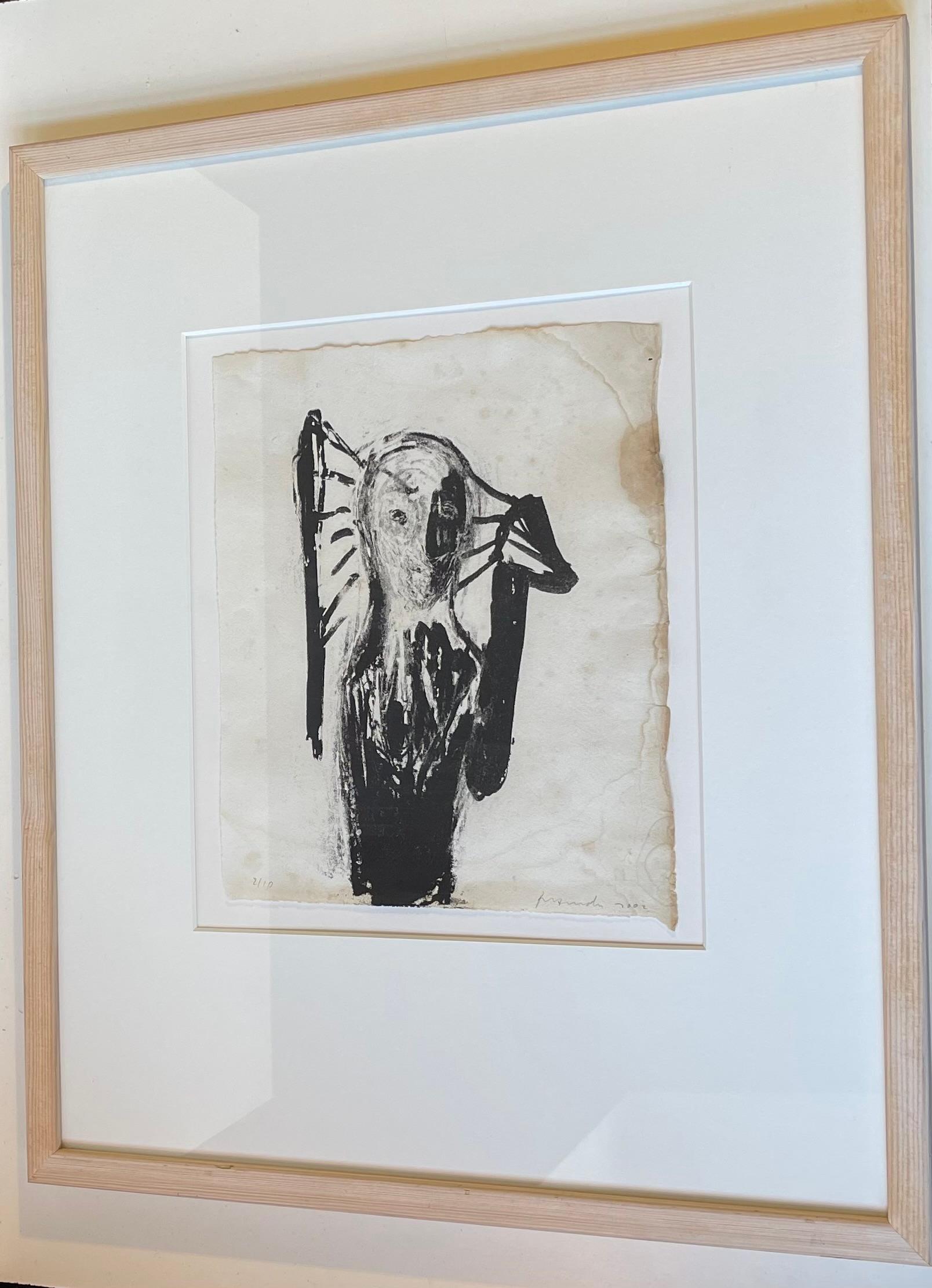 Peter Brandes (1944-2025) Song for Homer's Odyssey - Schwarz auf gestresstem Papier (Moderne) im Angebot