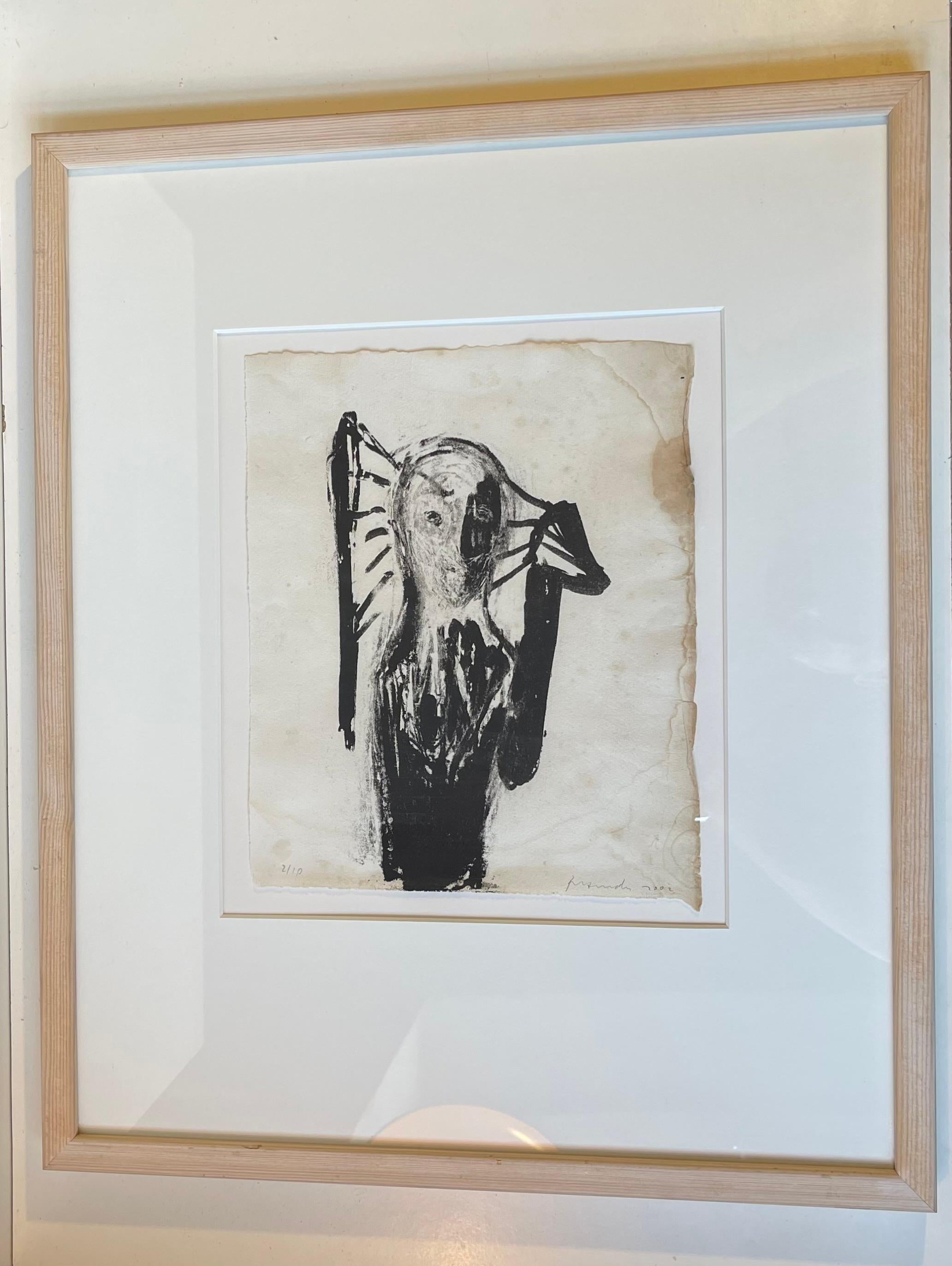 Peter Brandes (1944-2025) Song for Homer's Odyssey - Schwarz auf gestresstem Papier im Angebot 3