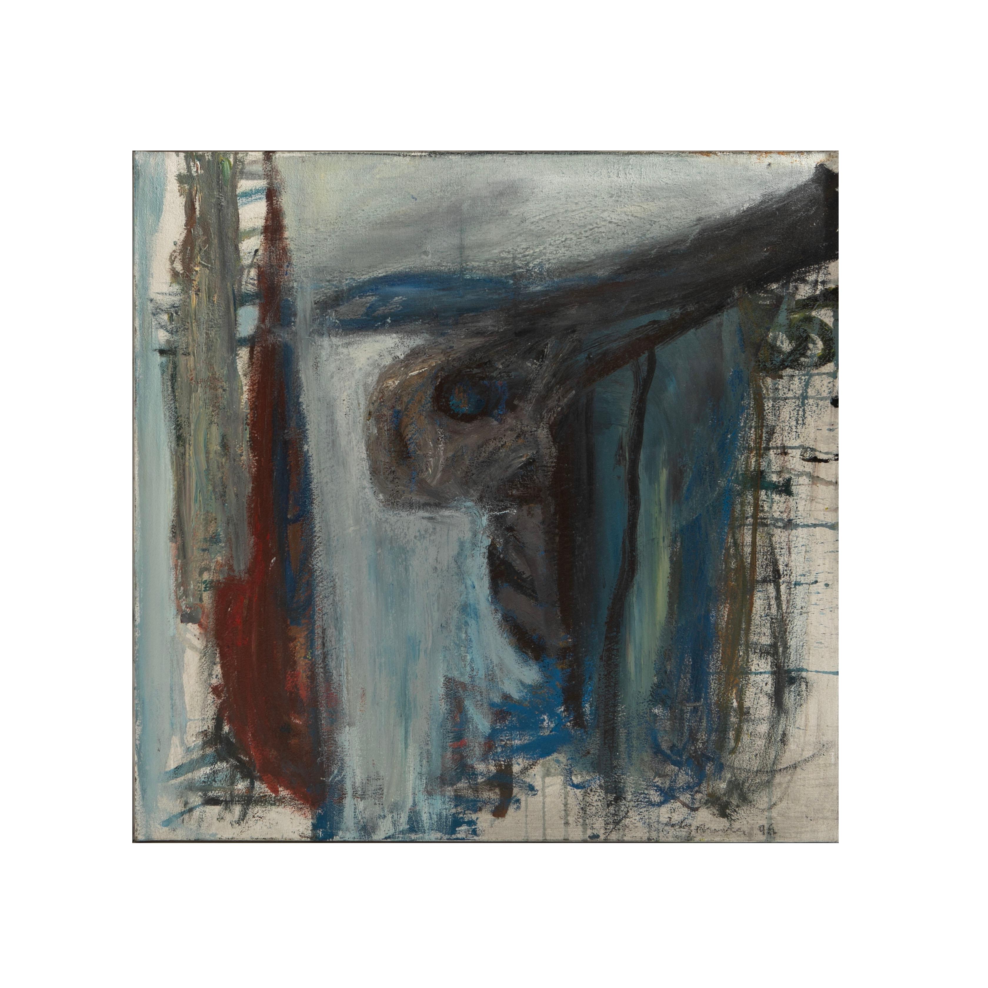 Peter Brandes (b. 1944)
Abstract and expressive painting by renowned Danish artist Peter Brandes. Titled Colombes and dated 1992, this piece is an excellent example of his signature style.
Canvas dimensions: 90 x 90 cm  Framed dimensions: 98.5 x
