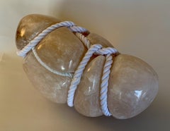 Cocoon by Peter Brooke-Ball - Rope and Stone Sculpture, abstract, organic
