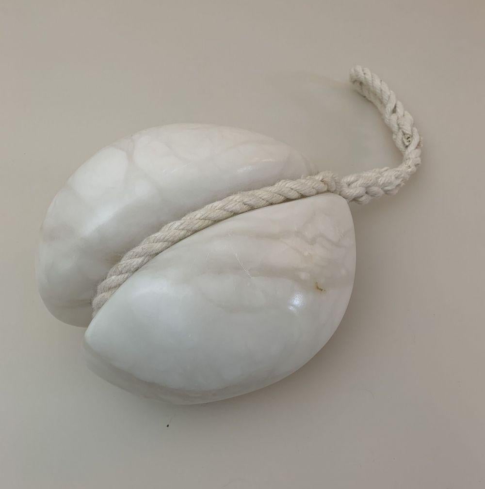 Freedom by Peter Brooke Ball - Alabaster sculpture, abstract, white, mystery