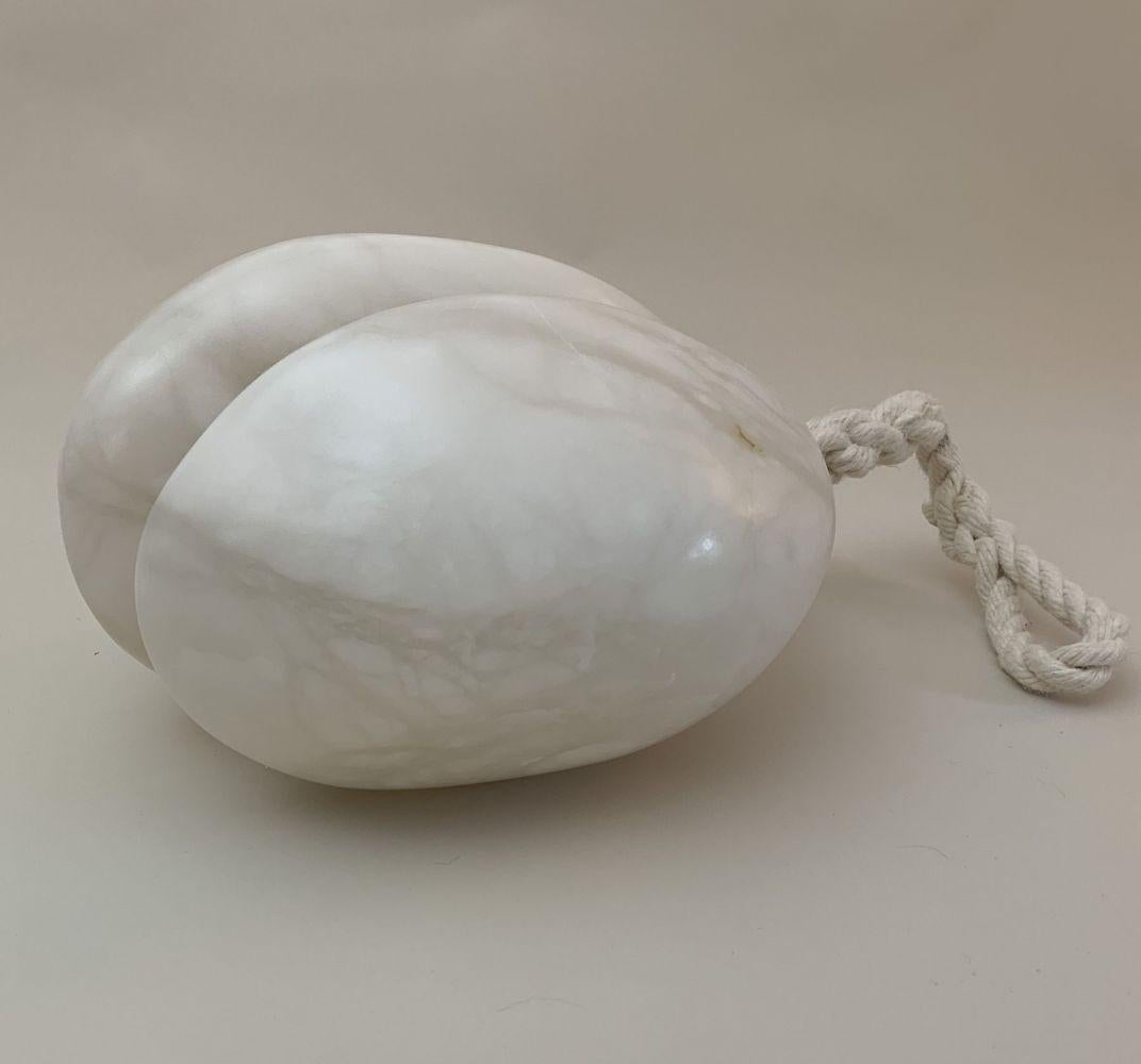 Freedom by Peter Brooke Ball - Alabaster sculpture, abstract, white, mystery - Contemporary Sculpture by Peter Brooke-Ball