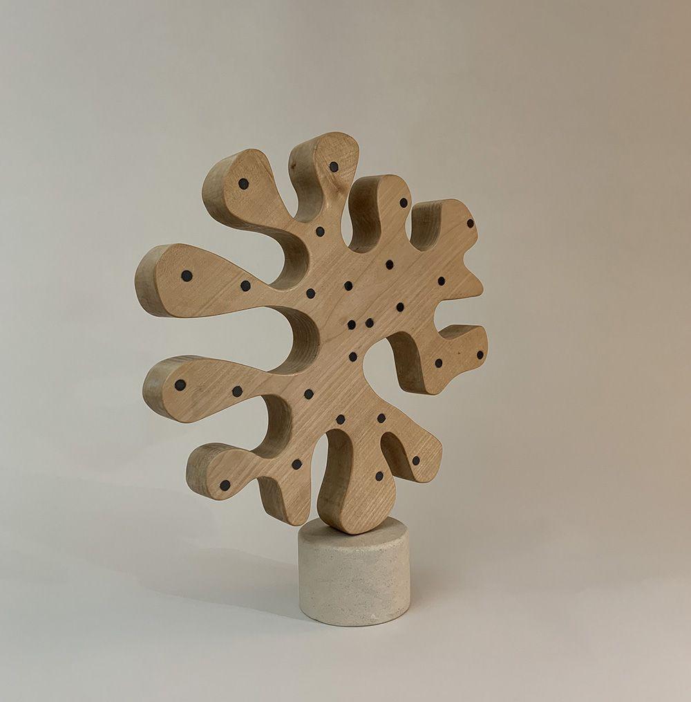 Partytime by Peter Brooke-Ball - Wood sculpture, organic forms, abstract For Sale 2
