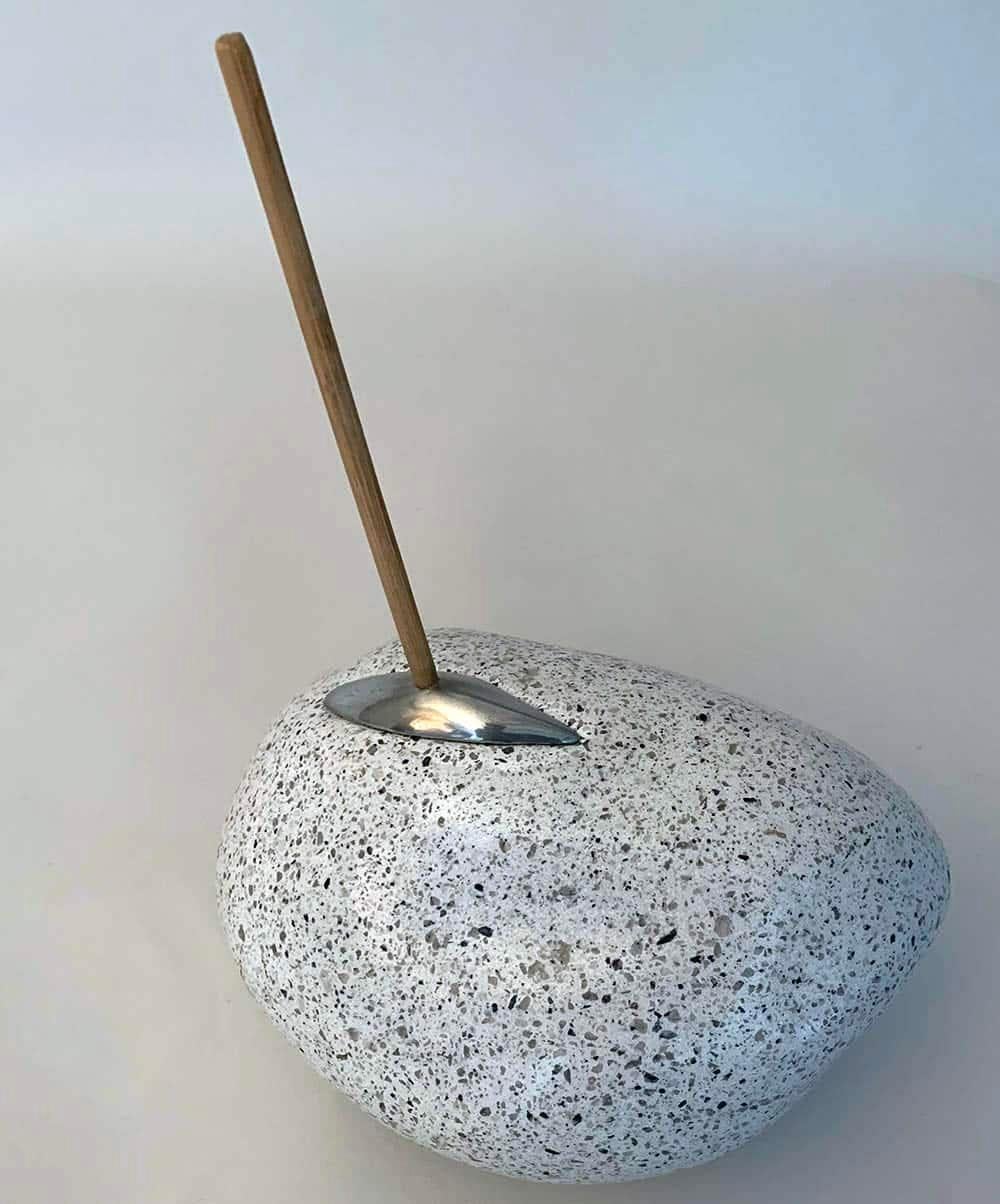 Plaything is a unique Jesmonite, bamboo and pewter sculpture by contemporary artist Peter Brooke-Ball, dimensions are 25 × 18 × 15 cm (9.8 × 7.1 × 5.9 in).  
The sculpture comes with a certificate of authenticity.

The humour, simplicity, and