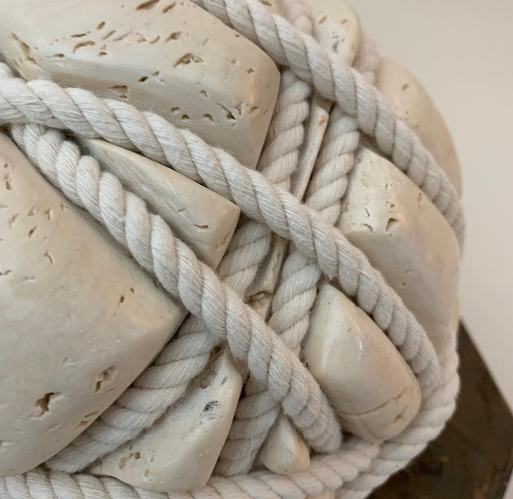 Resolved by Peter Brooke-Ball - Rope and Stone Sculpture, abstract 1