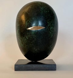 Slash by Peter Brooke-Ball - Abstract sculpture, bronze, oval shape