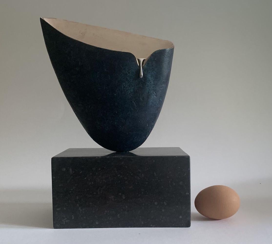 Slip by Peter Brooke-Ball - abstract sculpture, black and golden For Sale 4