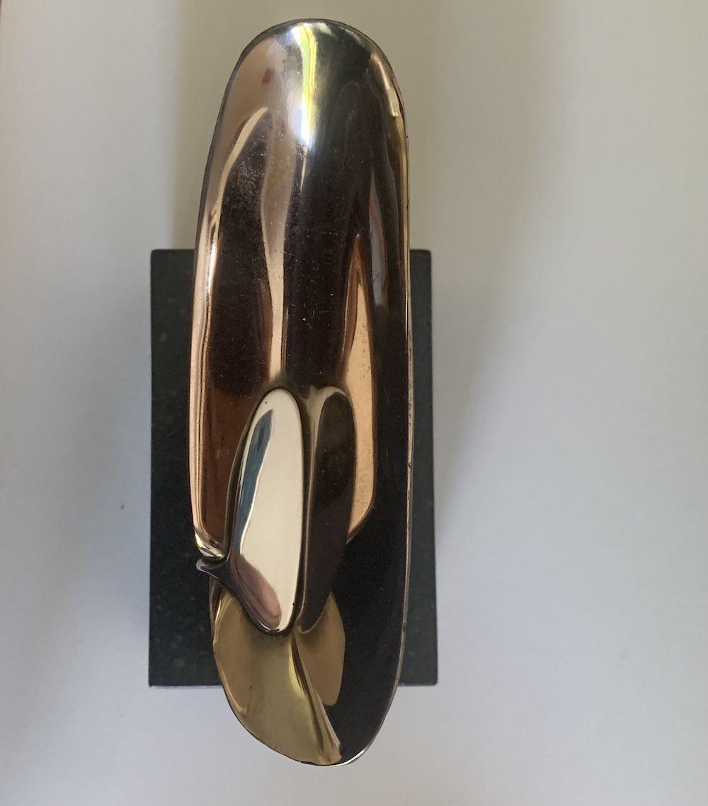 Slip by Peter Brooke-Ball - abstract sculpture, bronze, silver For Sale 1