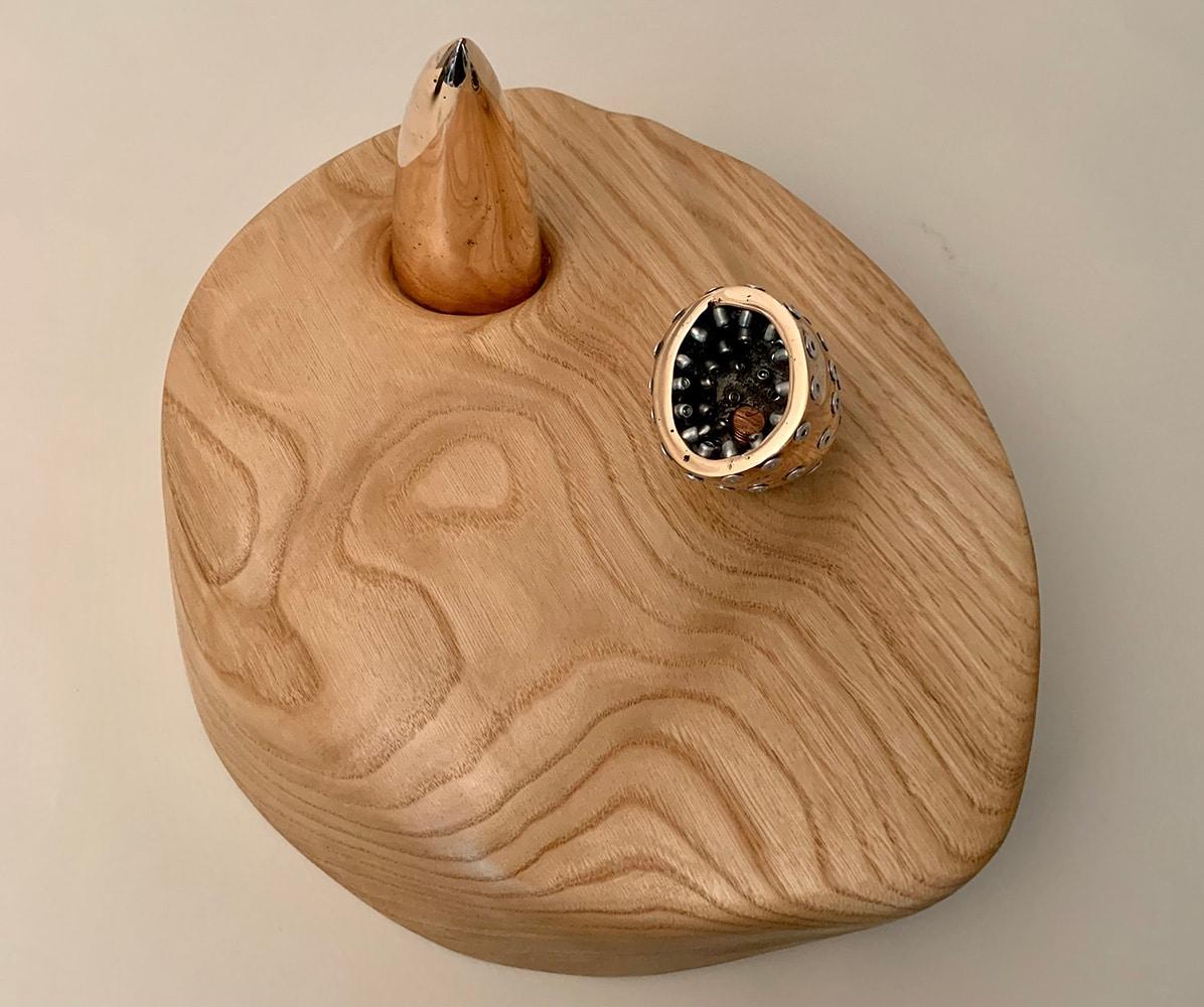 Variation on a theme II : Hegemony by Peter Brooke-Ball – Bronze, Eschenholz, Stahl im Angebot 3