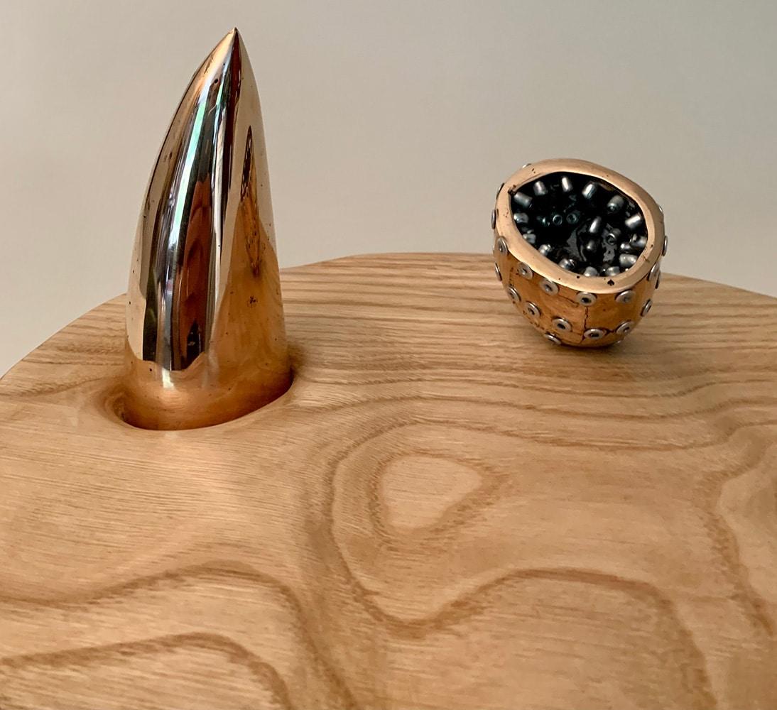 Variation on a theme II : Hegemony by Peter Brooke-Ball – Bronze, Eschenholz, Stahl im Angebot 4