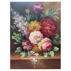 Peter Brooks Naturaleza muerta de un jarrón de flores, Pintura al óleo hacia 1960