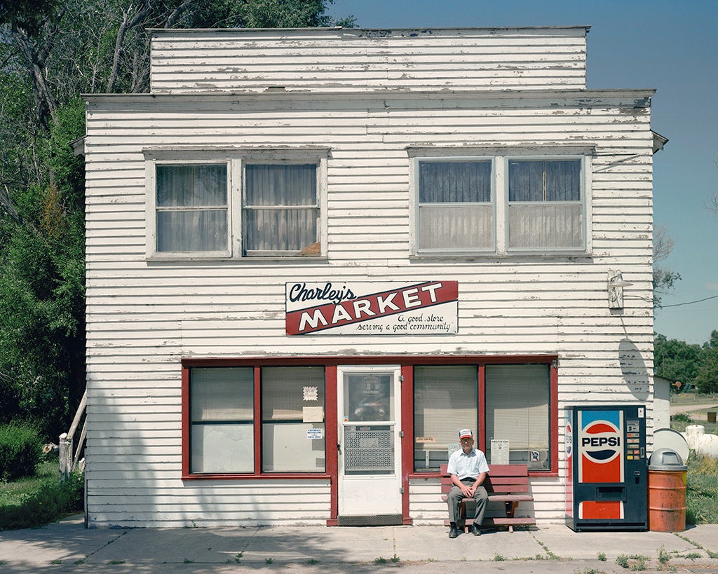 Peter Brown Color Photograph - Charlie's Market, Ashby, Nebraska, from West of Last Chance series