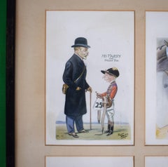 A Set of Four (4) 1930’s Horseracing & Turf Personalities Caricature Prints