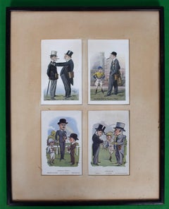 A Set of Four (4) 1930’s Horseracing & Turf Personalities Caricature Prints