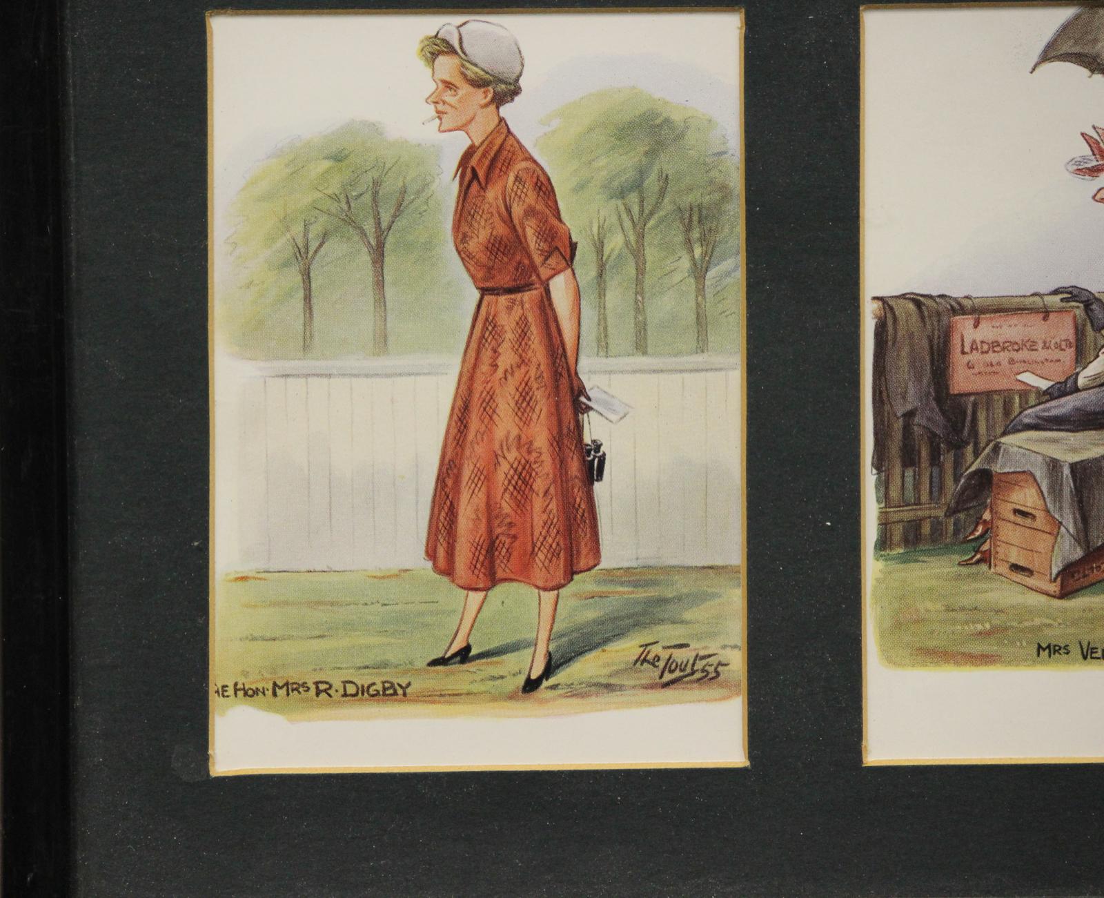 Delightful colour c1950s plates by 'The Tout' aka Peter Buchanan depicting English horse racing owners

Print Sz: 5