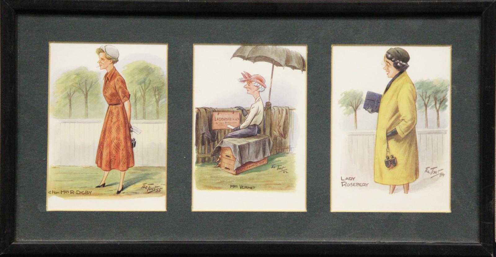 The Hon Mrs R Digby/ Mrs Vernet / & Lady Rosebery - Print by Peter Buchanan aka "The Tout"