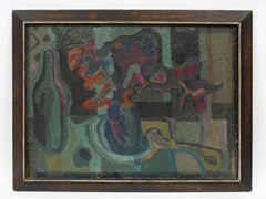 Mid Century Modern Indian Space Abstract Expressionist Original Oil Painting