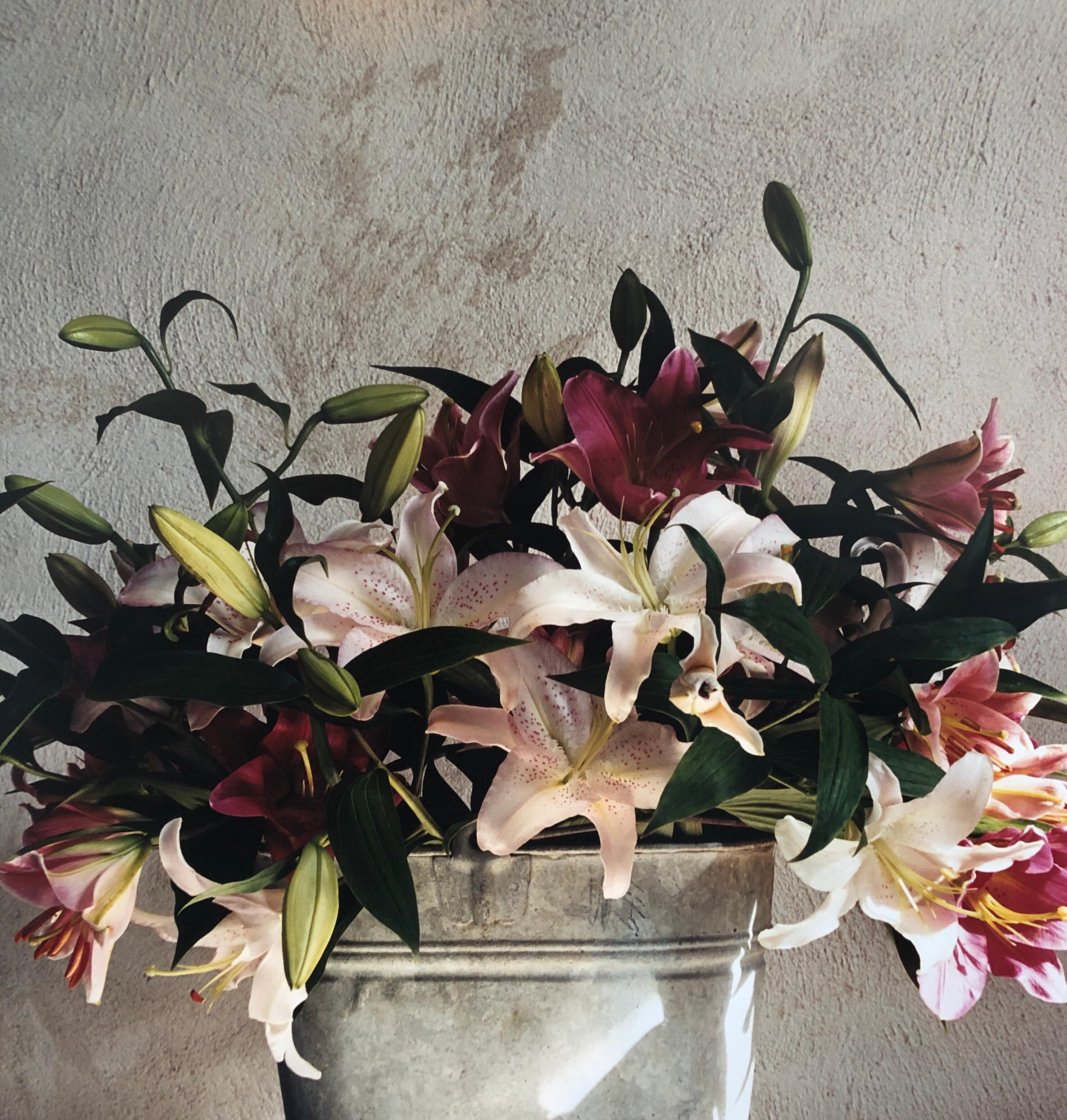 Basket of Lilies, Large Format Flowers Photo 24X20 Color Photograph Beach House For Sale 1