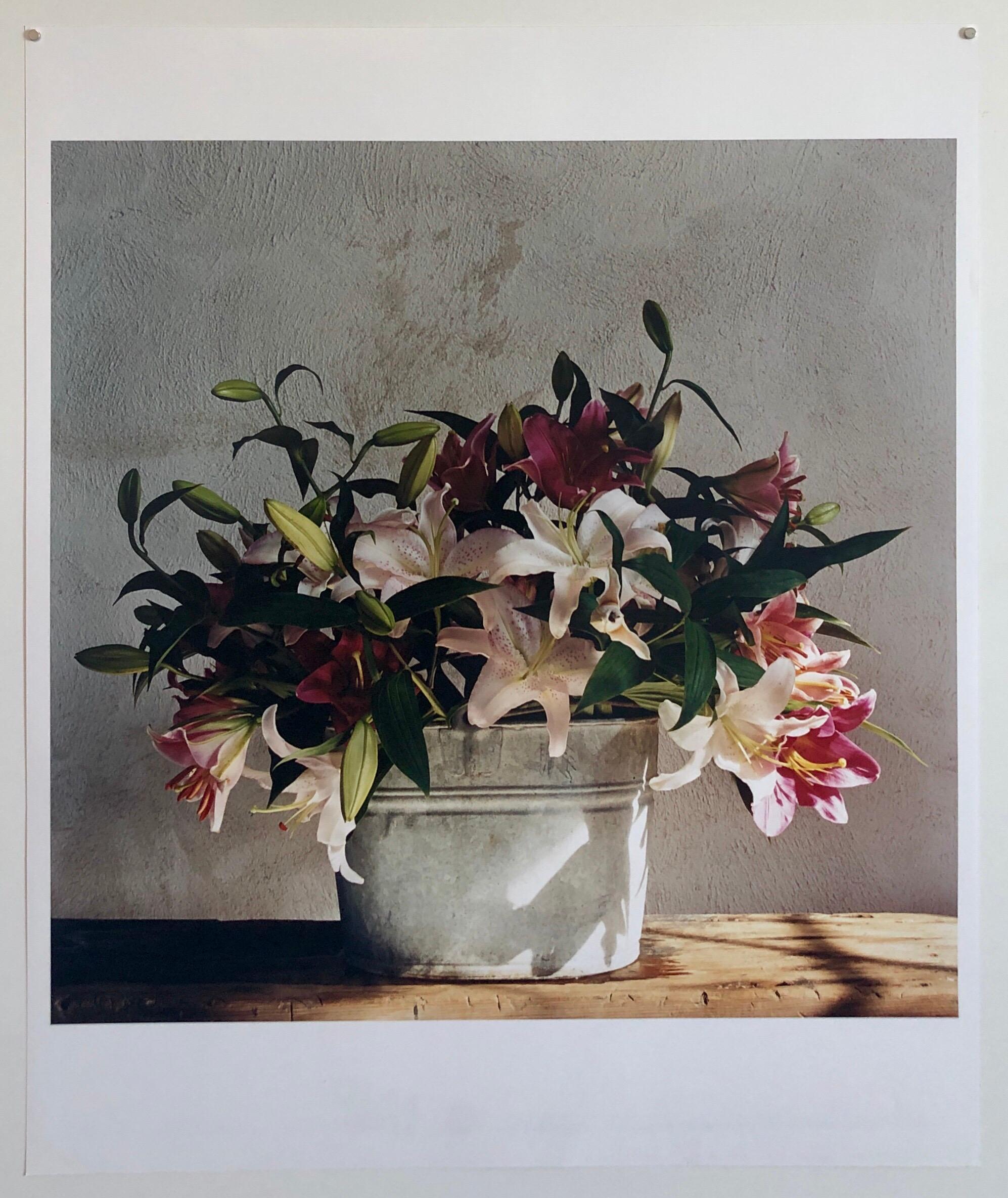 Basket of Lilies, Large Format Flowers Photo 24X20 Color Photograph Beach House For Sale 6